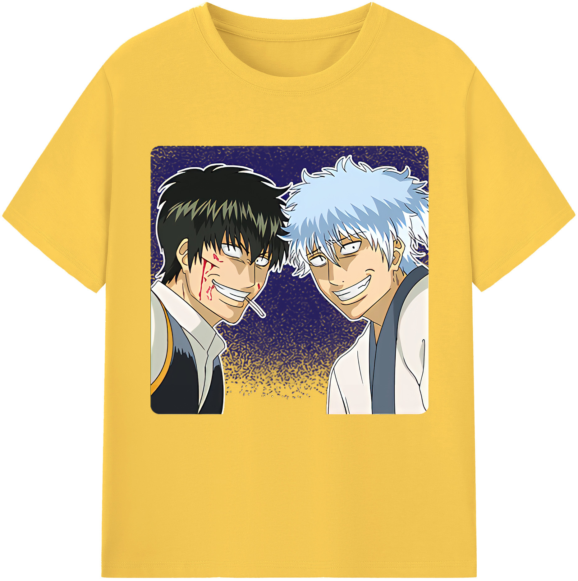 （画像用） ぎんたま 坂田銀時（さかたぎんとき） 神楽 志村新八（しむら しんぱち） GINTAMA Sakata Gintoki Kagura Shimura Shinpachi 綿100％半袖Tシャツ（フロントプリント）