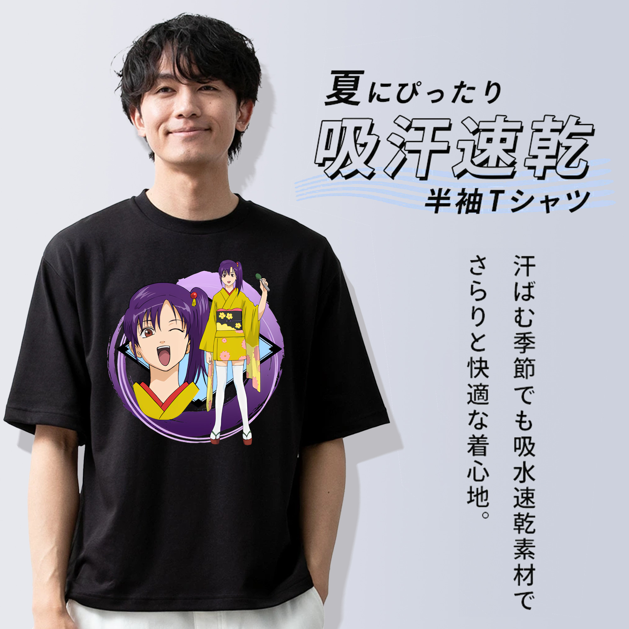 ぎんたま 坂田銀時（さかたぎんとき） 神楽 志村新八（しむら しんぱち） GINTAMA Sakata Gintoki Kagura Shimura Shinpachi 綿100％半袖Tシャツ（フロントプリント）