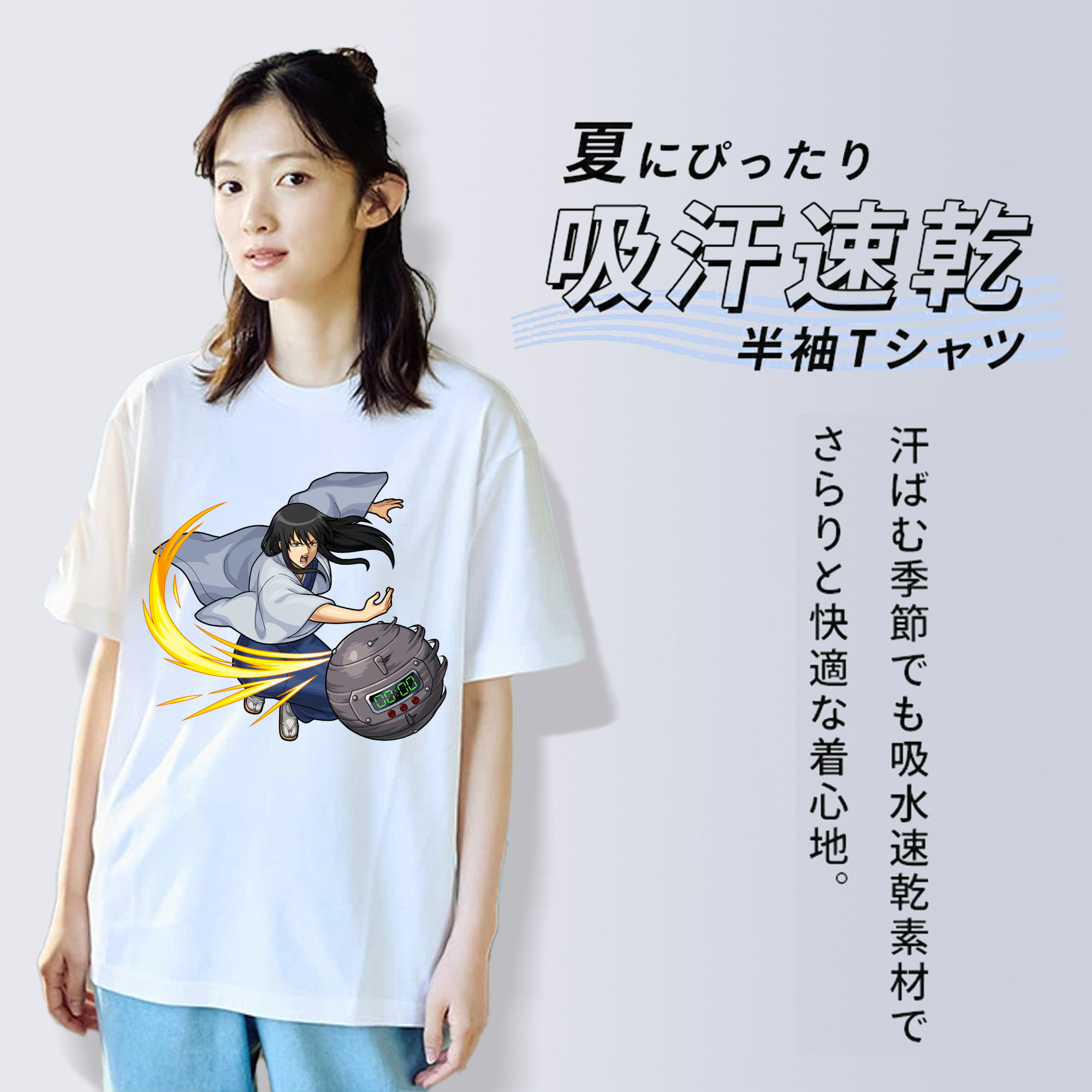ぎんたま 坂田銀時（さかたぎんとき） 神楽 志村新八（しむら しんぱち） GINTAMA Sakata Gintoki Kagura Shimura Shinpachi 綿100％半袖Tシャツ（フロントプリント）