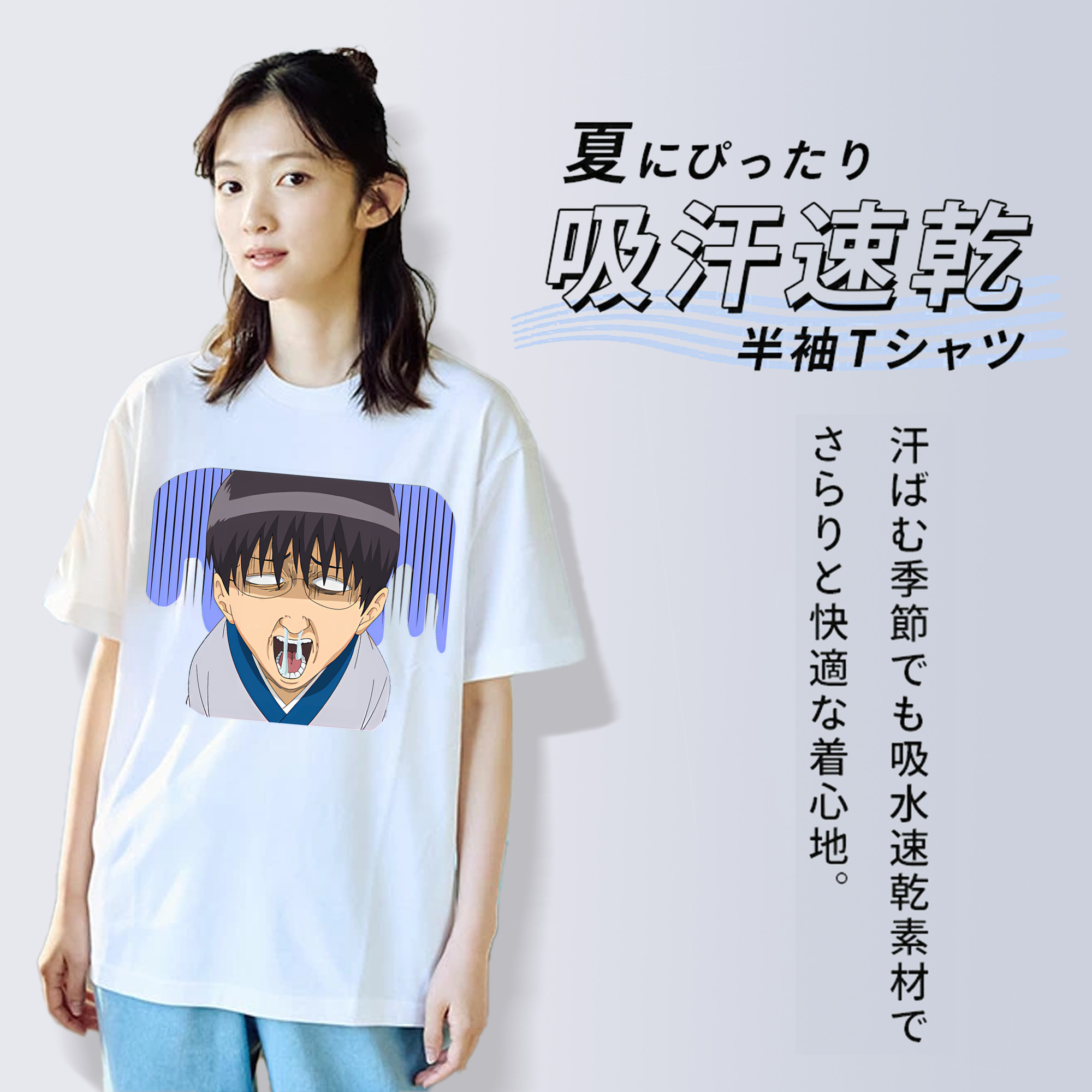 ぎんたま 坂田銀時（さかたぎんとき） 神楽 志村新八（しむら しんぱち） GINTAMA Sakata Gintoki Kagura Shimura Shinpachi 綿100％半袖Tシャツ（フロントプリント）