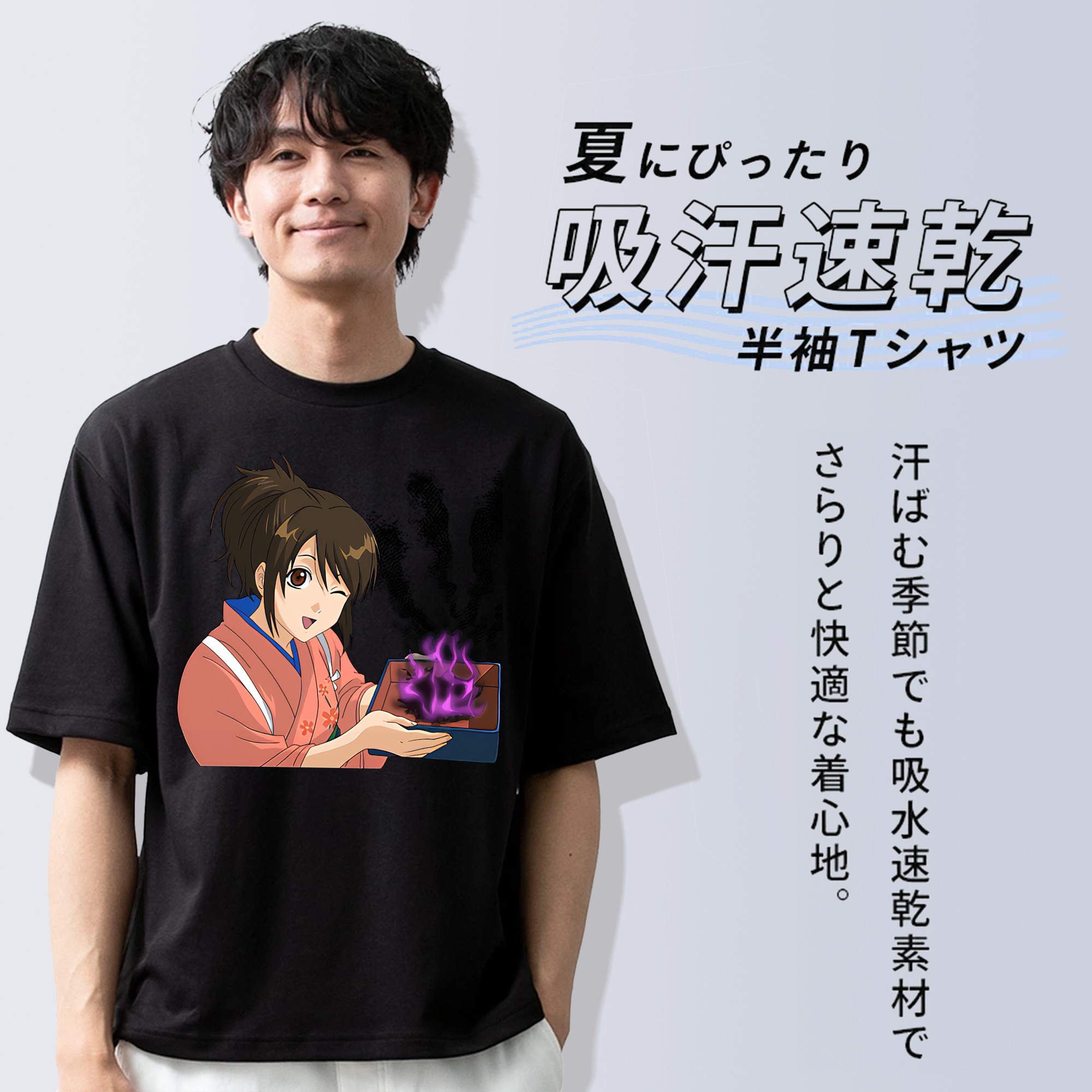 ぎんたま 坂田銀時（さかたぎんとき） 神楽 志村新八（しむら しんぱち） GINTAMA Sakata Gintoki Kagura Shimura Shinpachi 綿100％半袖Tシャツ（フロントプリント）
