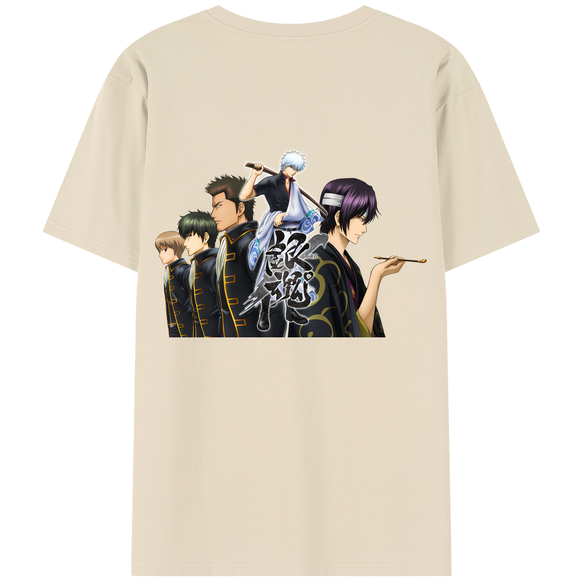 （画像用） ぎんたま 坂田銀時（さかたぎんとき） 神楽 志村新八（しむら しんぱち） GINTAMA Sakata Gintoki Kagura Shimura Shinpachi 綿100％半袖Tシャツ（背面プリント）
