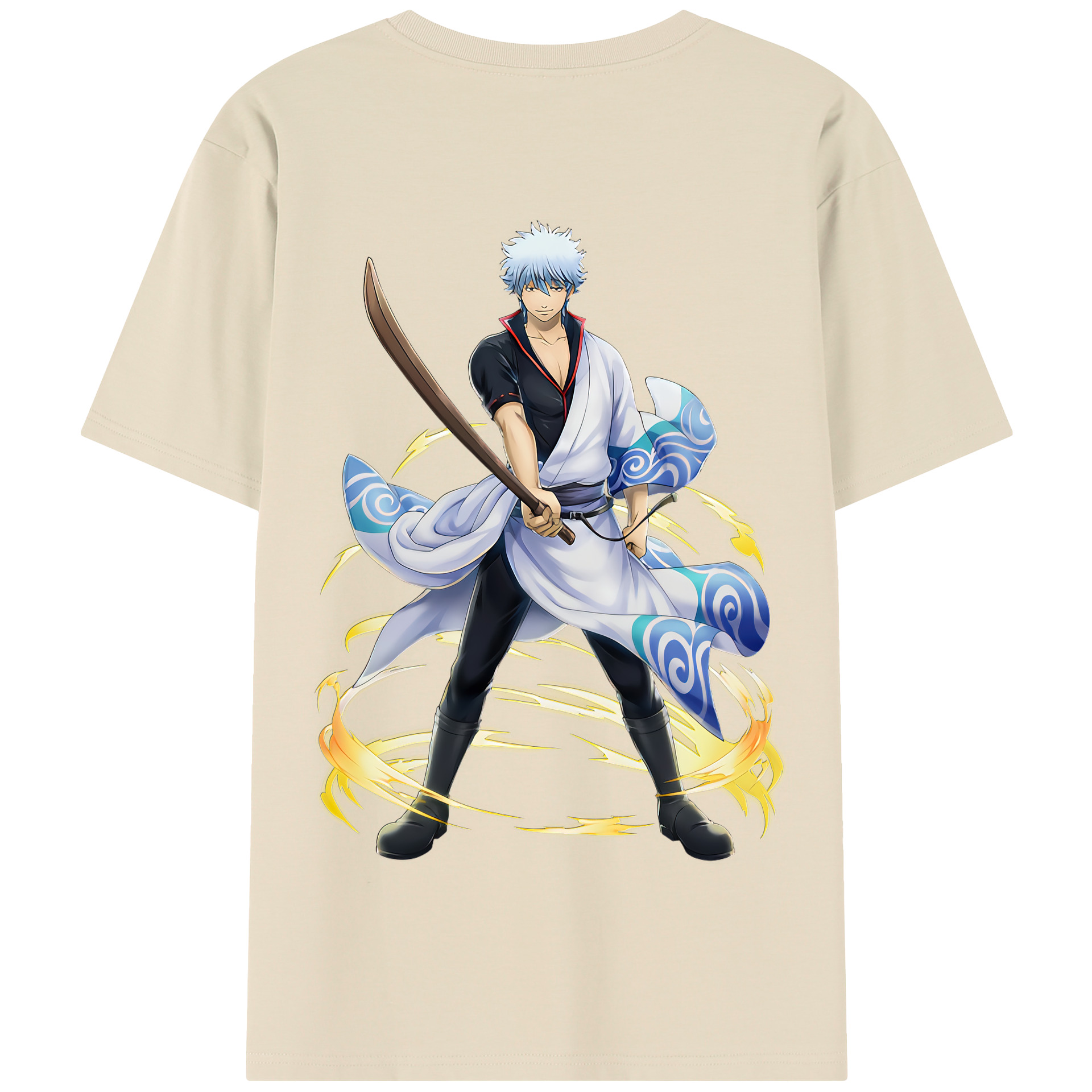 （画像用） ぎんたま 坂田銀時（さかたぎんとき） 神楽 志村新八（しむら しんぱち） GINTAMA Sakata Gintoki Kagura Shimura Shinpachi 綿100％半袖Tシャツ（背面プリント）