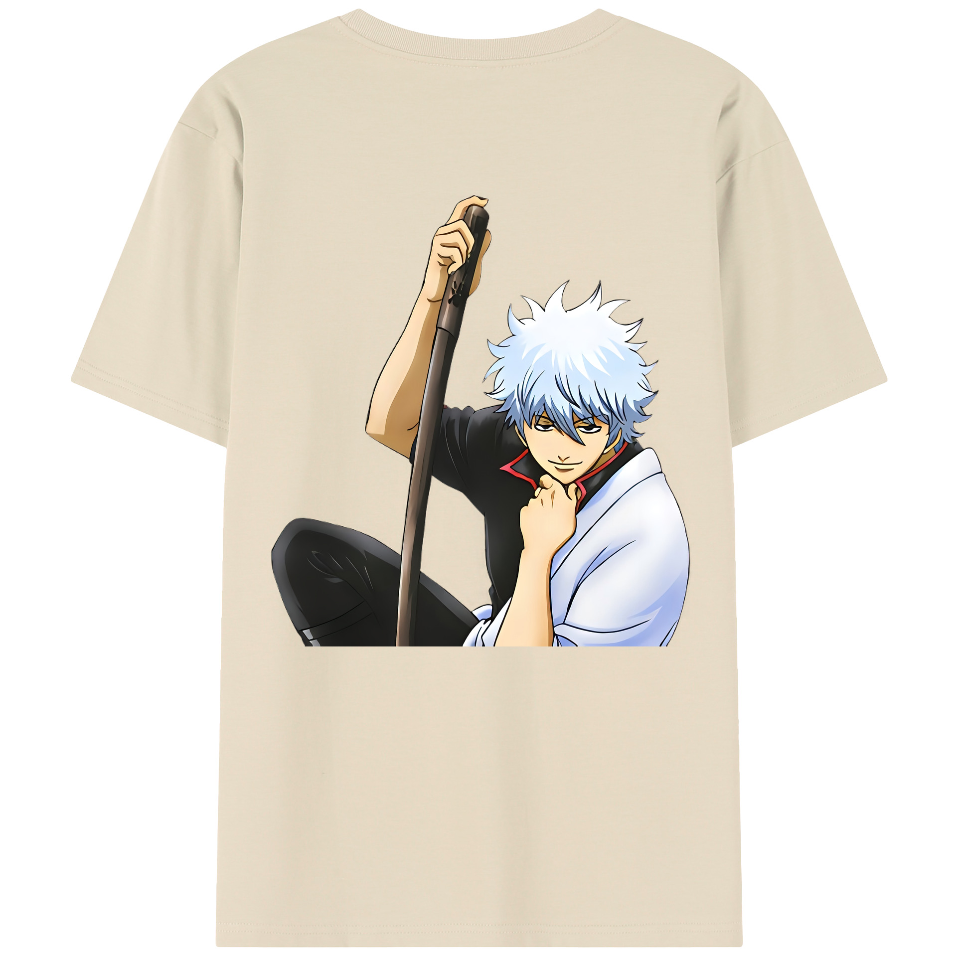 （画像用） ぎんたま 坂田銀時（さかたぎんとき） 神楽 志村新八（しむら しんぱち） GINTAMA Sakata Gintoki Kagura Shimura Shinpachi 綿100％半袖Tシャツ（背面プリント）
