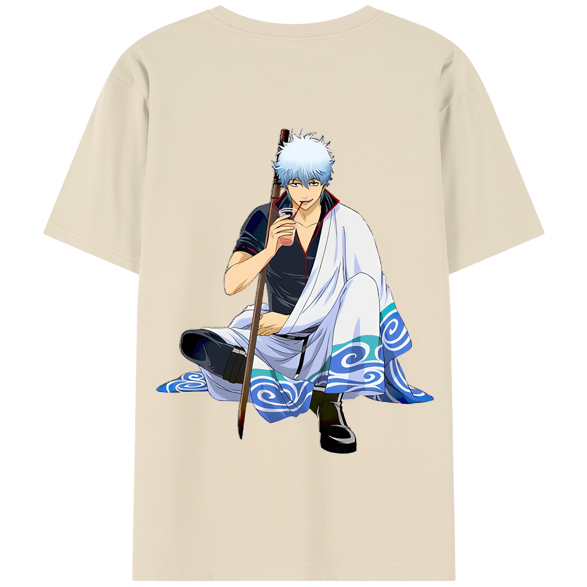 （画像用） ぎんたま 坂田銀時（さかたぎんとき） 神楽 志村新八（しむら しんぱち） GINTAMA Sakata Gintoki Kagura Shimura Shinpachi 綿100％半袖Tシャツ（背面プリント）
