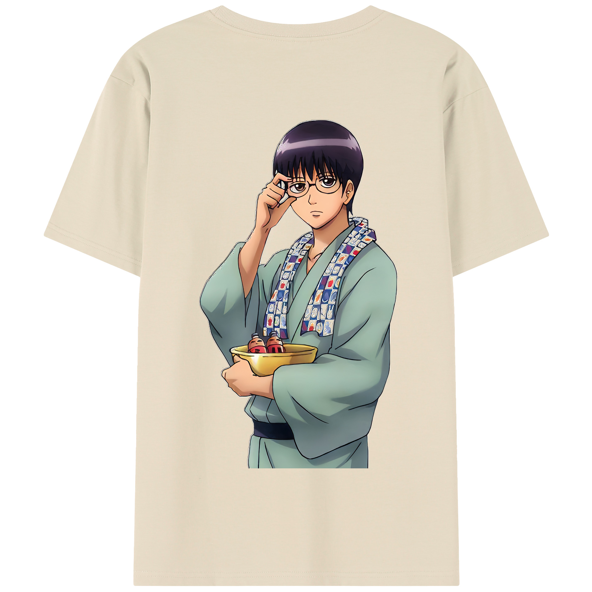 （画像用） ぎんたま 坂田銀時（さかたぎんとき） 神楽 志村新八（しむら しんぱち） GINTAMA Sakata Gintoki Kagura Shimura Shinpachi 綿100％半袖Tシャツ（背面プリント）