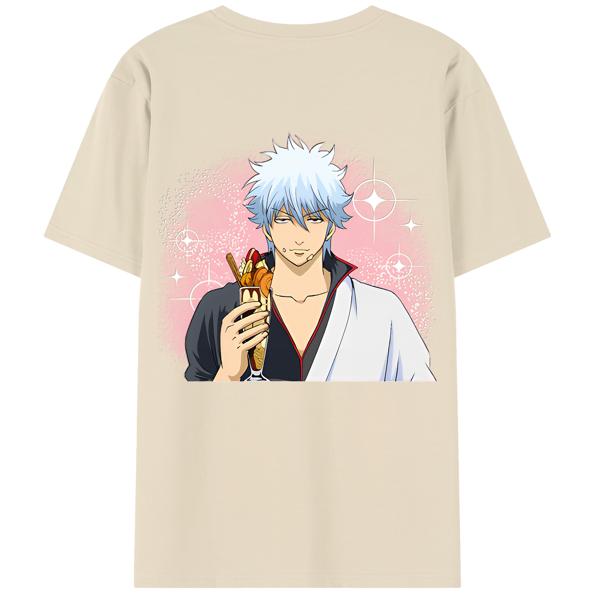 （画像用） ぎんたま 坂田銀時（さかたぎんとき） 神楽 志村新八（しむら しんぱち） GINTAMA Sakata Gintoki Kagura Shimura Shinpachi 綿100％半袖Tシャツ（背面プリント）