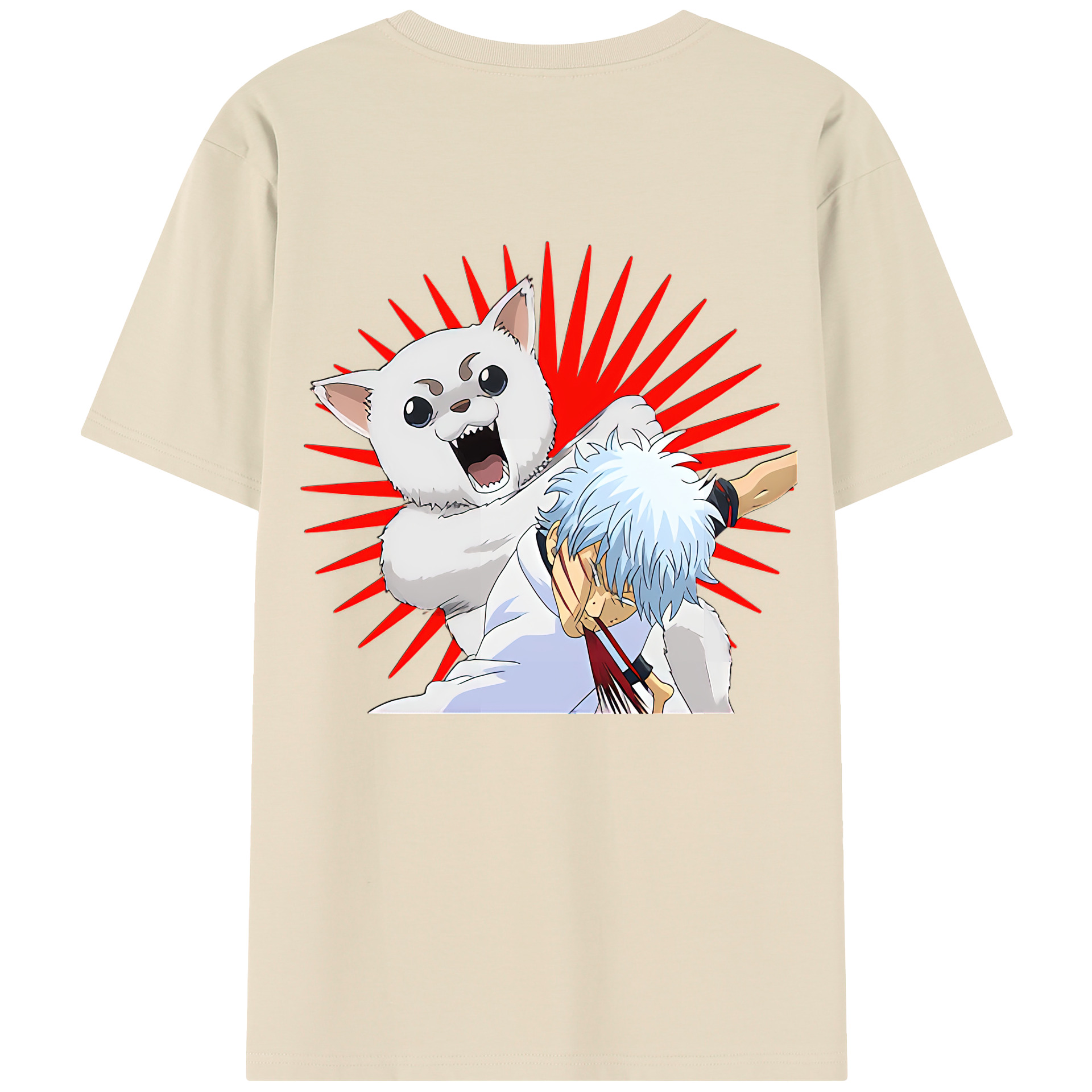 （画像用） ぎんたま 坂田銀時（さかたぎんとき） 神楽 志村新八（しむら しんぱち） GINTAMA Sakata Gintoki Kagura Shimura Shinpachi 綿100％半袖Tシャツ（背面プリント）