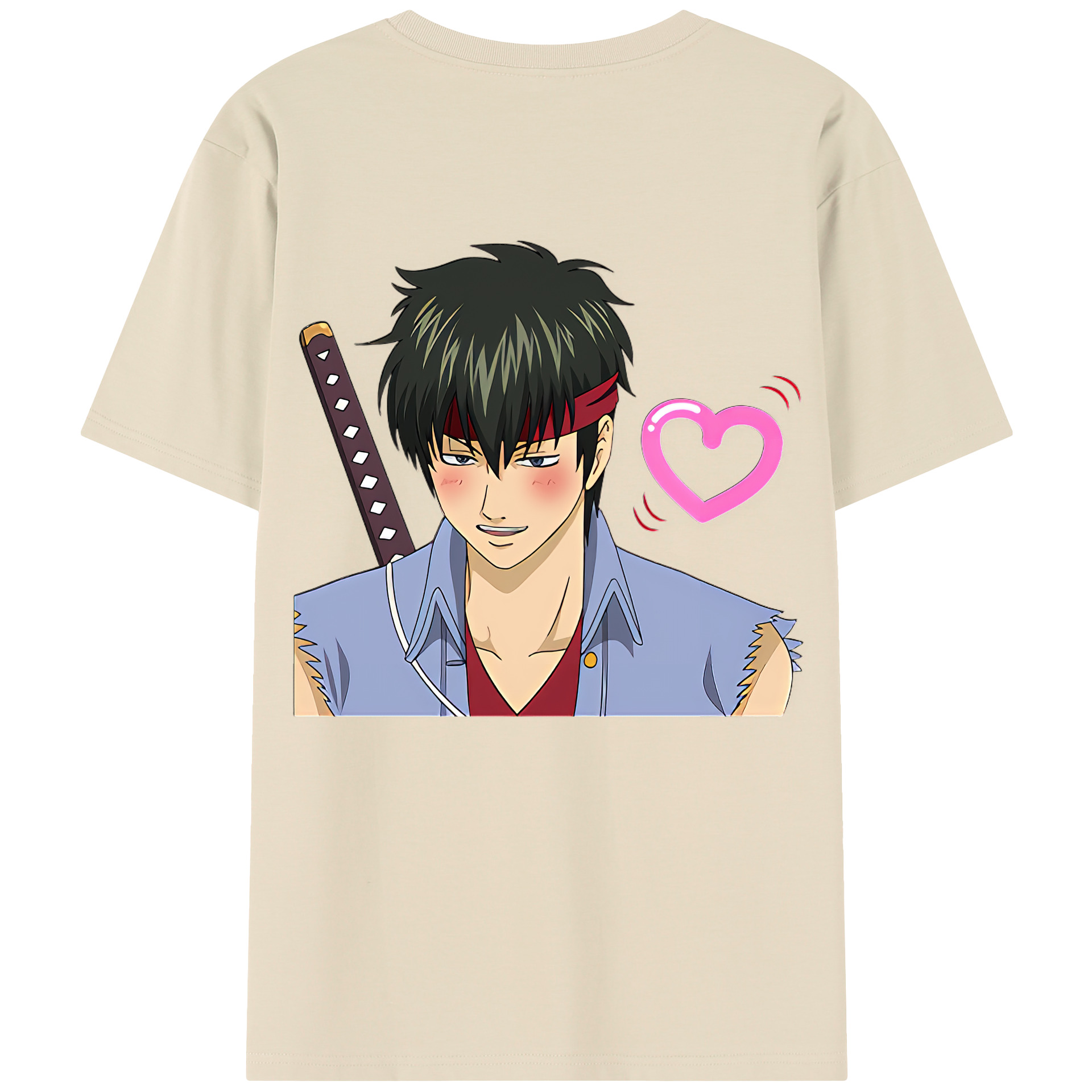（画像用） ぎんたま 坂田銀時（さかたぎんとき） 神楽 志村新八（しむら しんぱち） GINTAMA Sakata Gintoki Kagura Shimura Shinpachi 綿100％半袖Tシャツ（背面プリント）