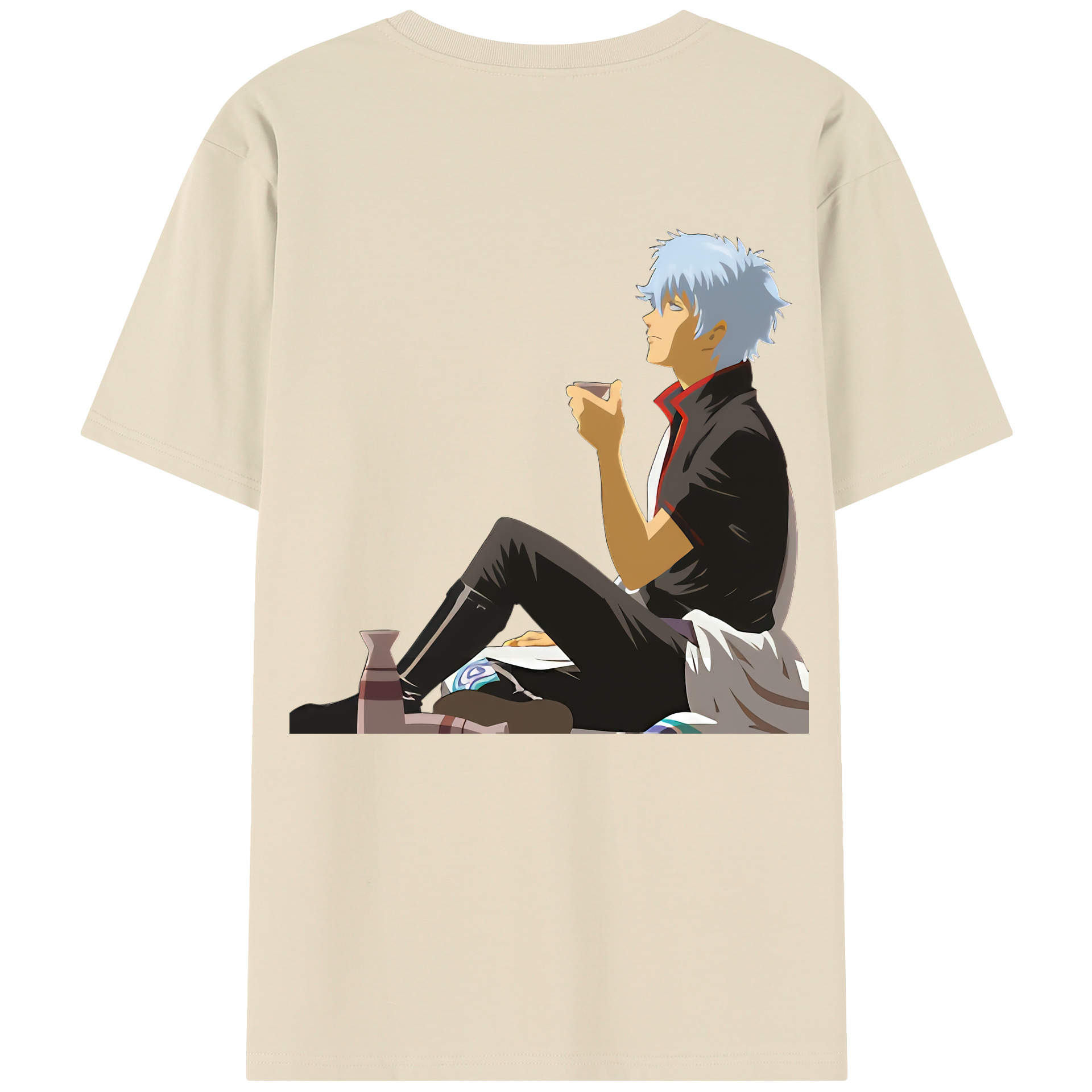 （画像用） ぎんたま 坂田銀時（さかたぎんとき） 神楽 志村新八（しむら しんぱち） GINTAMA Sakata Gintoki Kagura Shimura Shinpachi 綿100％半袖Tシャツ（背面プリント）