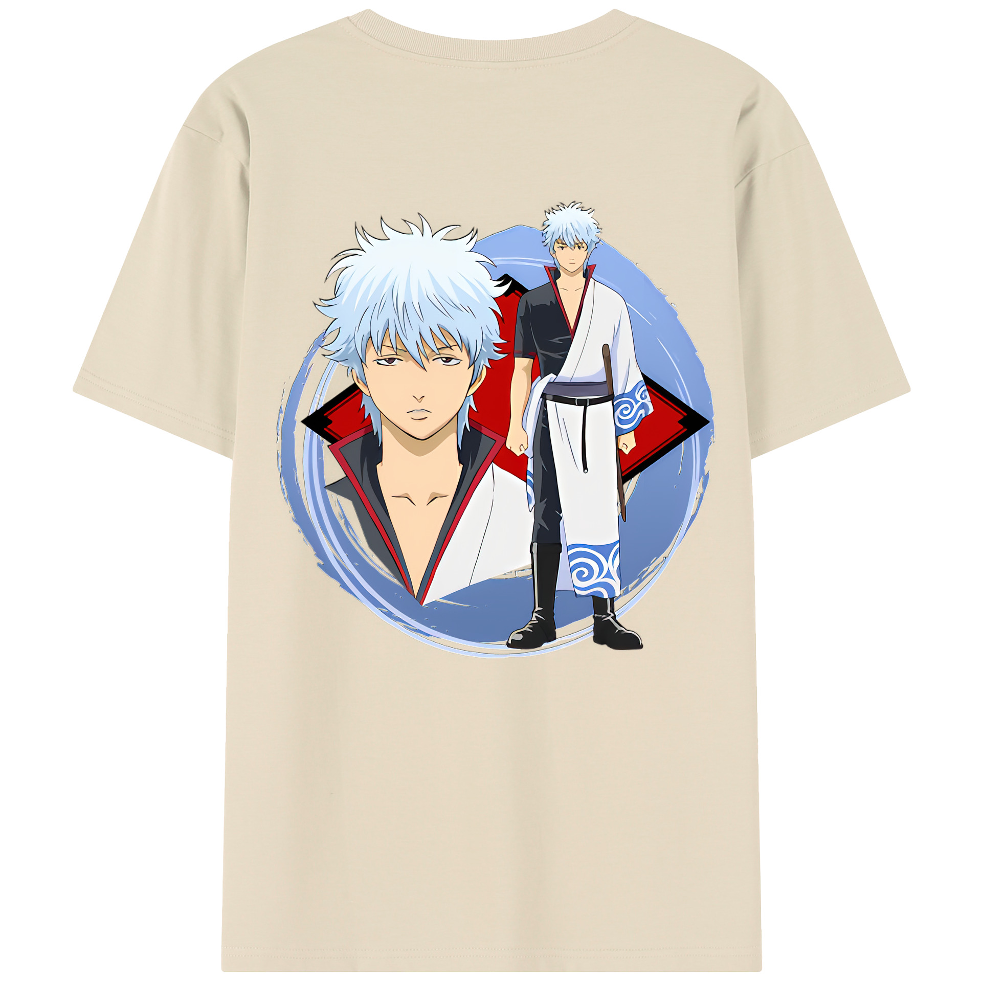 （画像用） ぎんたま 坂田銀時（さかたぎんとき） 神楽 志村新八（しむら しんぱち） GINTAMA Sakata Gintoki Kagura Shimura Shinpachi 綿100％半袖Tシャツ（背面プリント）