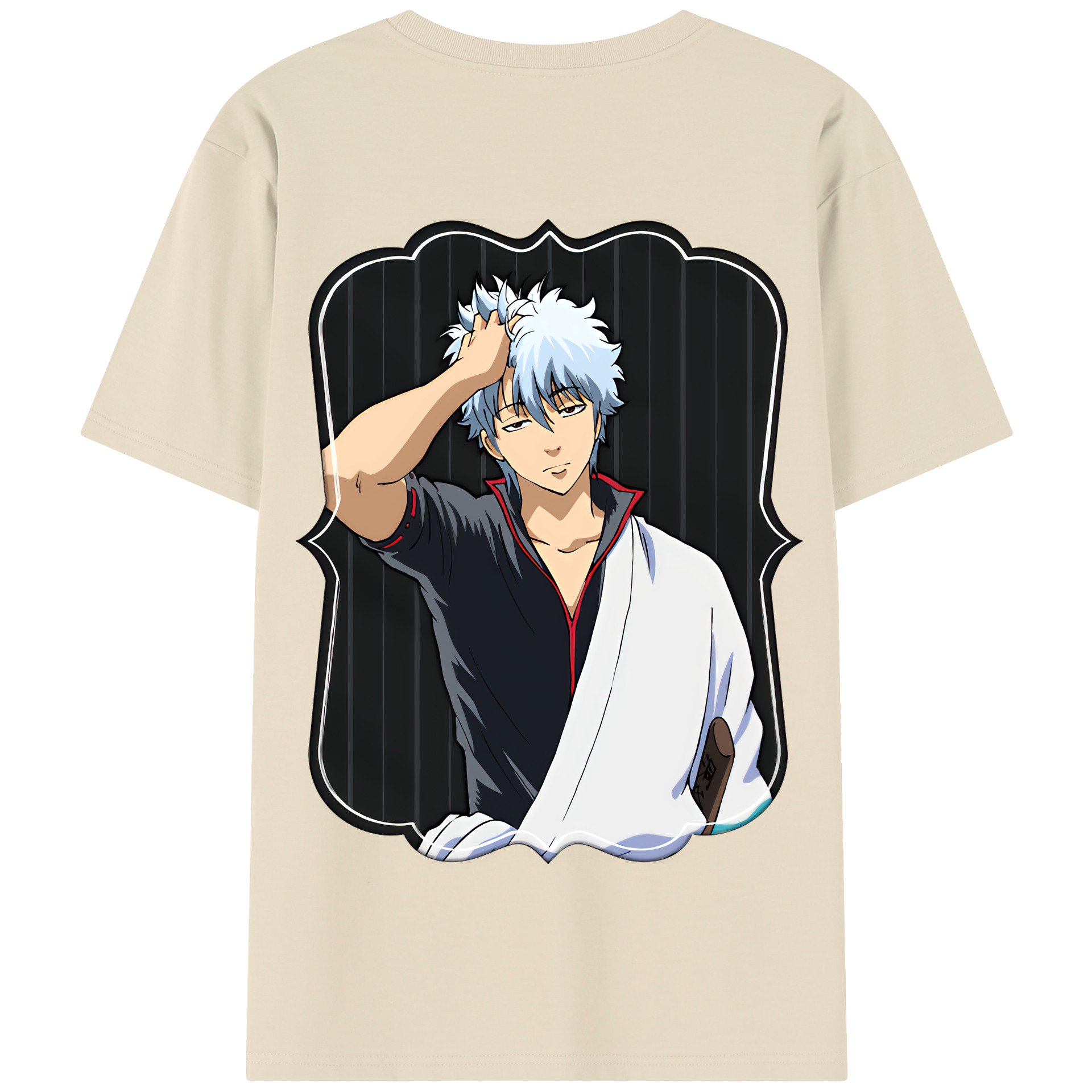 （画像用） ぎんたま 坂田銀時（さかたぎんとき） 神楽 志村新八（しむら しんぱち） GINTAMA Sakata Gintoki Kagura Shimura Shinpachi 綿100％半袖Tシャツ（背面プリント）