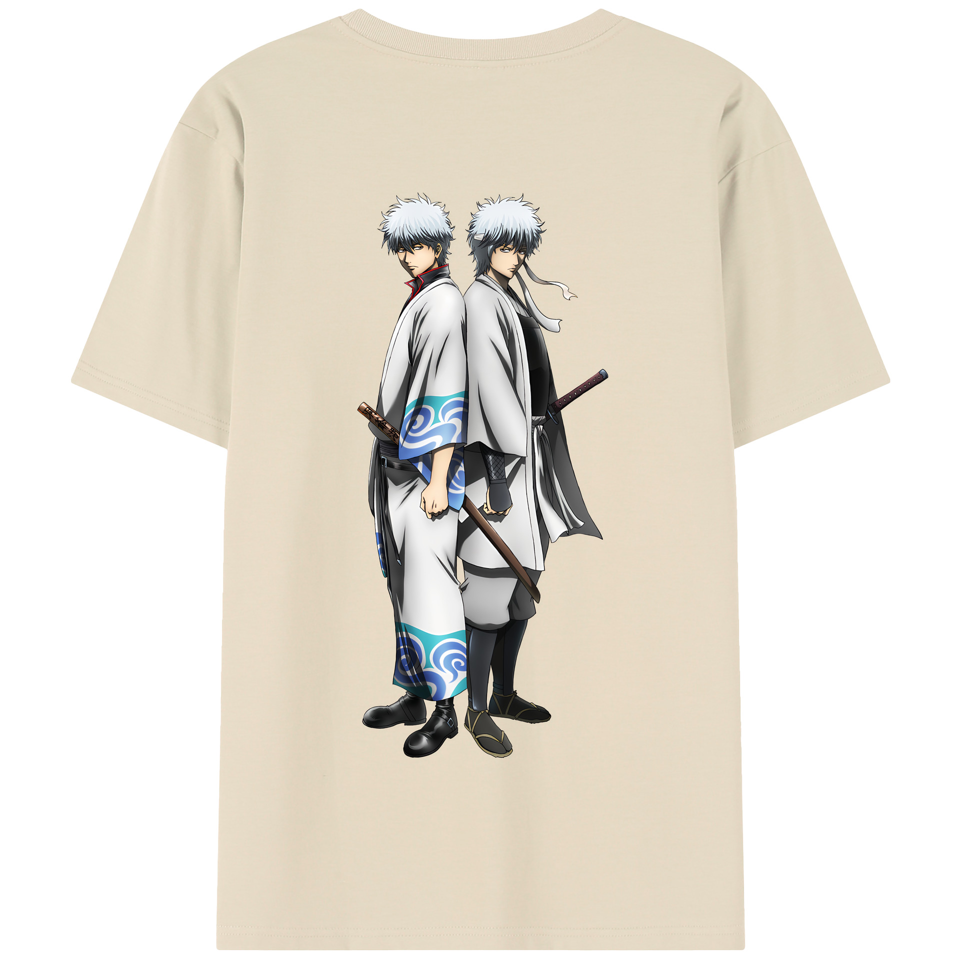 （画像用） ぎんたま 坂田銀時（さかたぎんとき） 神楽 志村新八（しむら しんぱち） GINTAMA Sakata Gintoki Kagura Shimura Shinpachi 綿100％半袖Tシャツ（背面プリント）