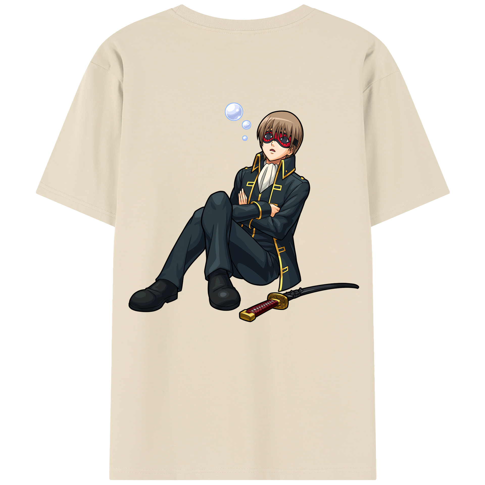 （画像用） ぎんたま 坂田銀時（さかたぎんとき） 神楽 志村新八（しむら しんぱち） GINTAMA Sakata Gintoki Kagura Shimura Shinpachi 綿100％半袖Tシャツ（背面プリント）
