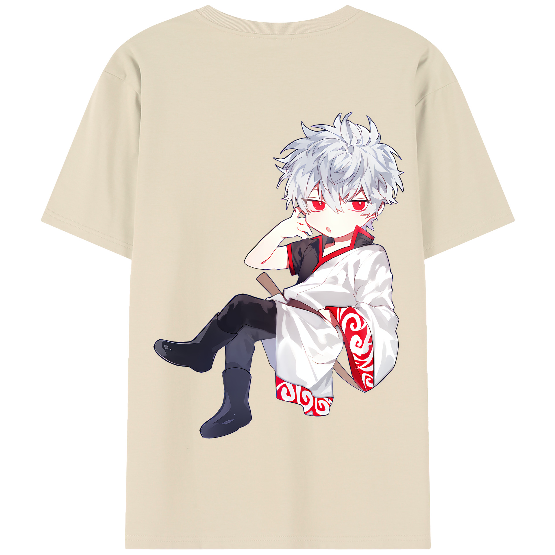 （画像用） ぎんたま 坂田銀時（さかたぎんとき） 神楽 志村新八（しむら しんぱち） GINTAMA Sakata Gintoki Kagura Shimura Shinpachi 綿100％半袖Tシャツ（背面プリント）
