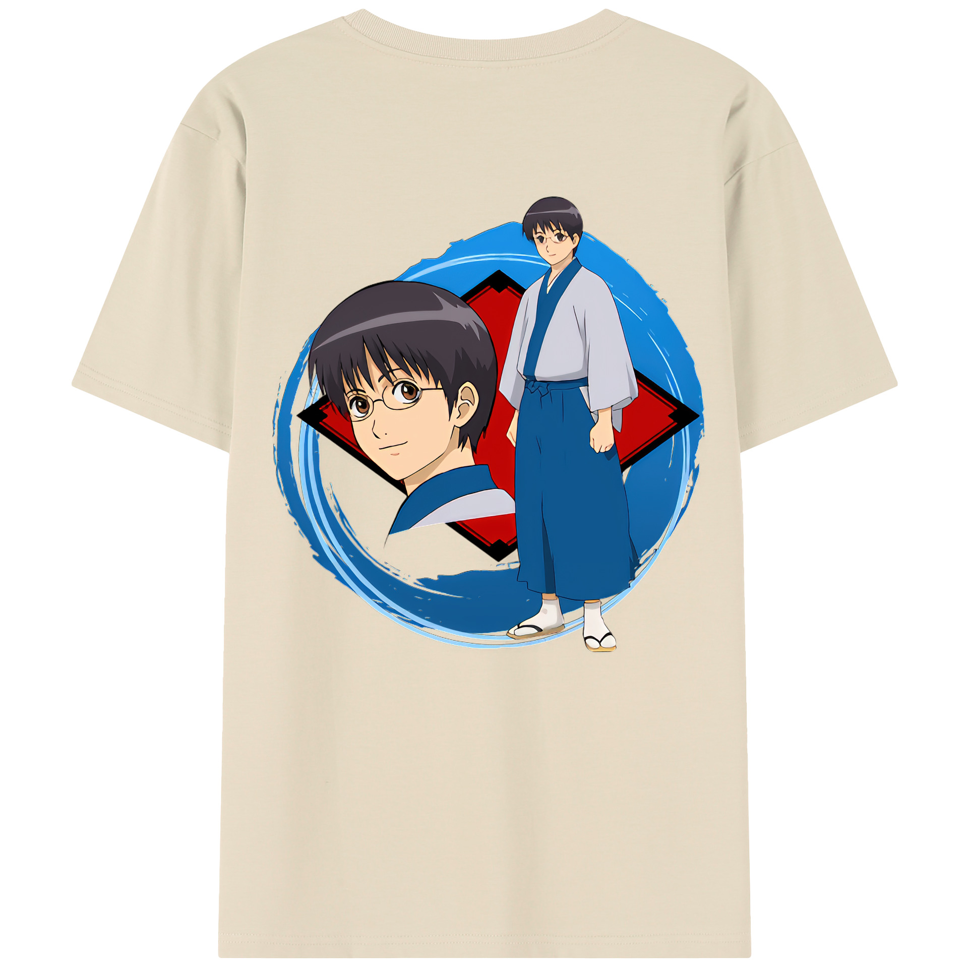 （画像用） ぎんたま 坂田銀時（さかたぎんとき） 神楽 志村新八（しむら しんぱち） GINTAMA Sakata Gintoki Kagura Shimura Shinpachi 綿100％半袖Tシャツ（背面プリント）