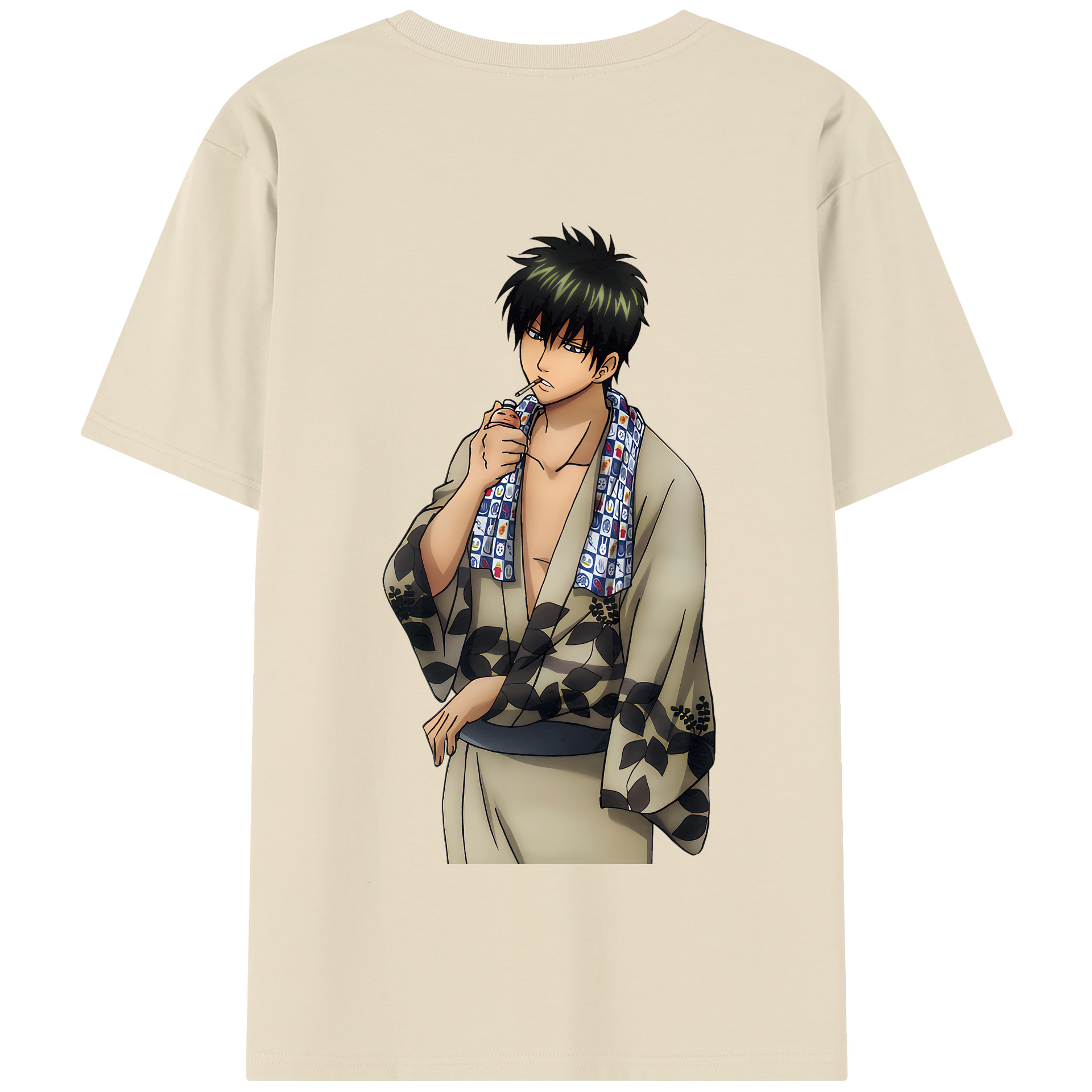 （画像用） ぎんたま 坂田銀時（さかたぎんとき） 神楽 志村新八（しむら しんぱち） GINTAMA Sakata Gintoki Kagura Shimura Shinpachi 綿100％半袖Tシャツ（背面プリント）