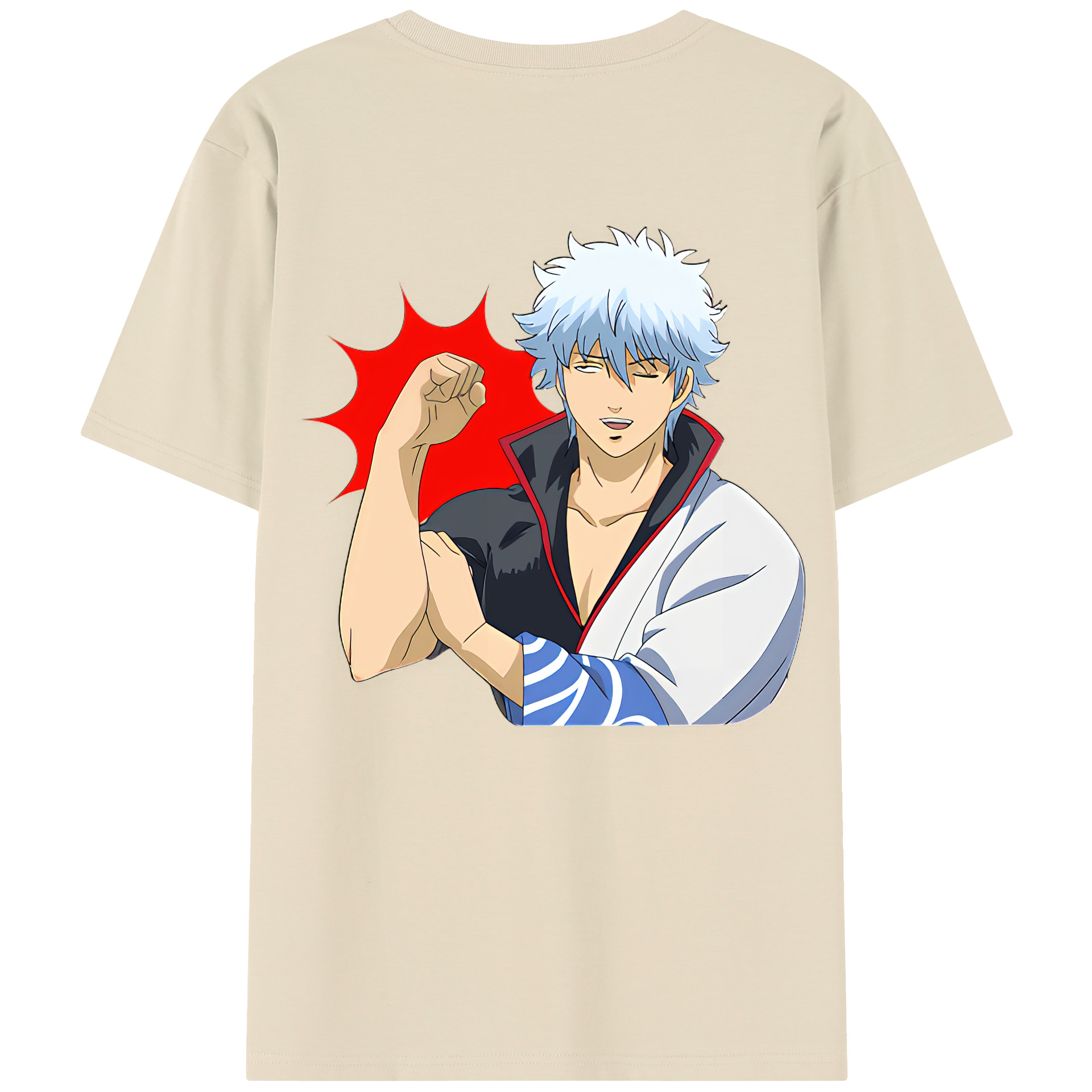 （画像用） ぎんたま 坂田銀時（さかたぎんとき） 神楽 志村新八（しむら しんぱち） GINTAMA Sakata Gintoki Kagura Shimura Shinpachi 綿100％半袖Tシャツ（背面プリント）