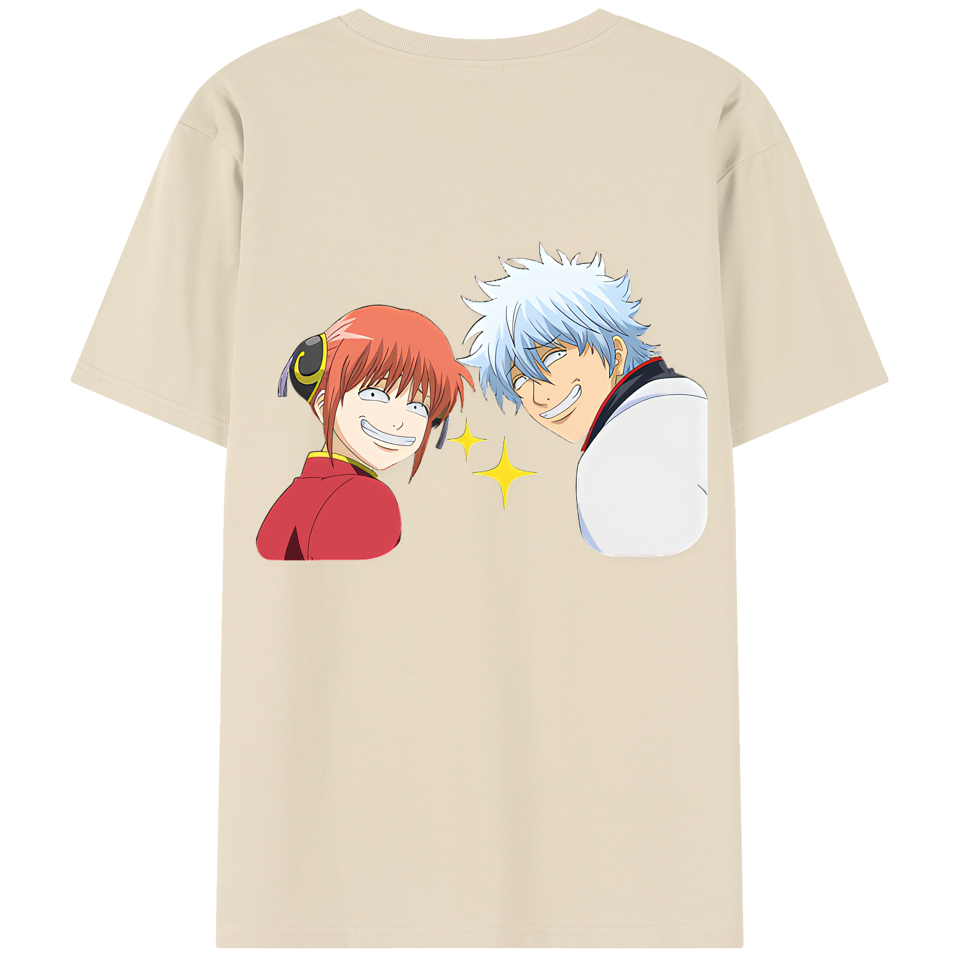 （画像用） ぎんたま 坂田銀時（さかたぎんとき） 神楽 志村新八（しむら しんぱち） GINTAMA Sakata Gintoki Kagura Shimura Shinpachi 綿100％半袖Tシャツ（背面プリント）