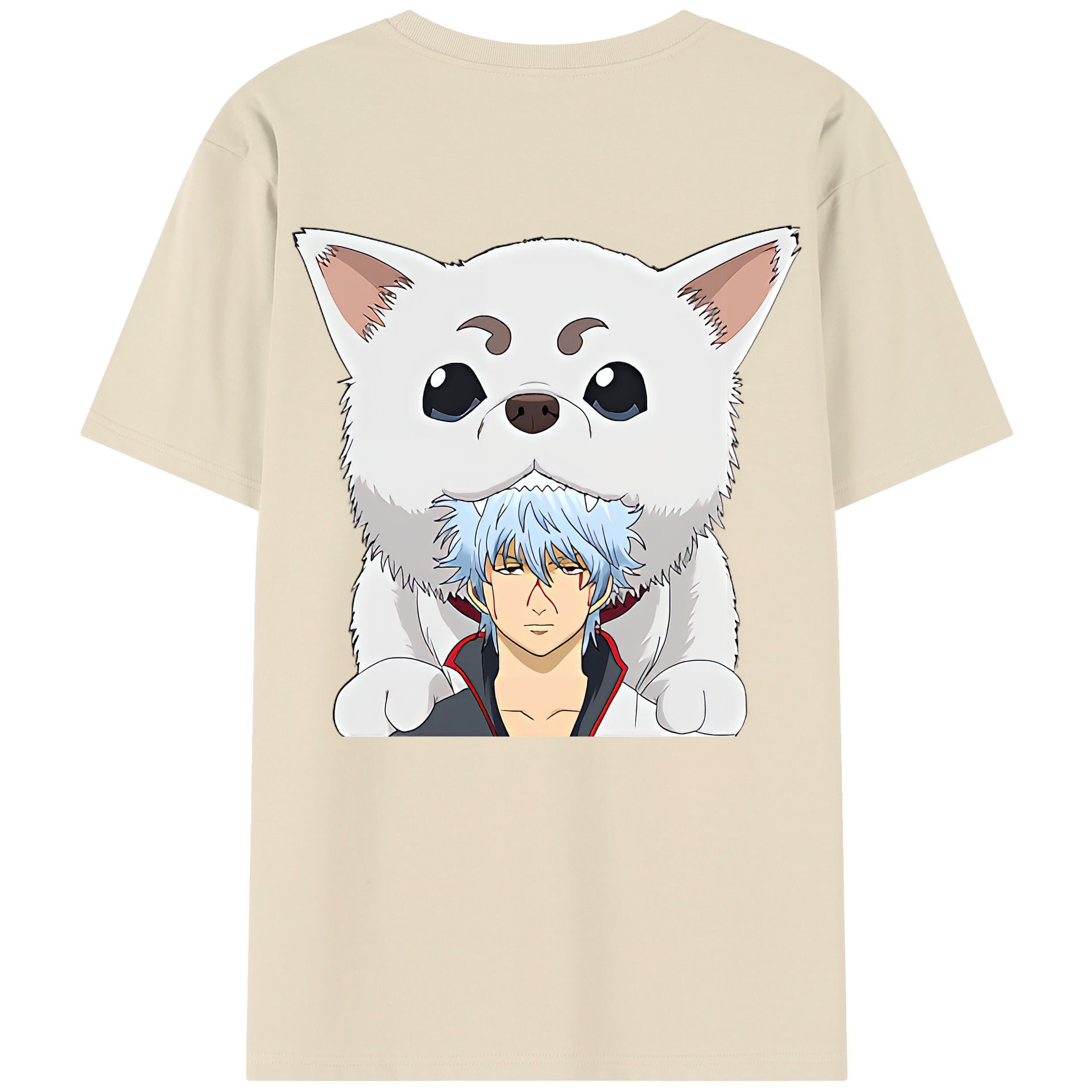 （画像用） ぎんたま 坂田銀時（さかたぎんとき） 神楽 志村新八（しむら しんぱち） GINTAMA Sakata Gintoki Kagura Shimura Shinpachi 綿100％半袖Tシャツ（背面プリント）