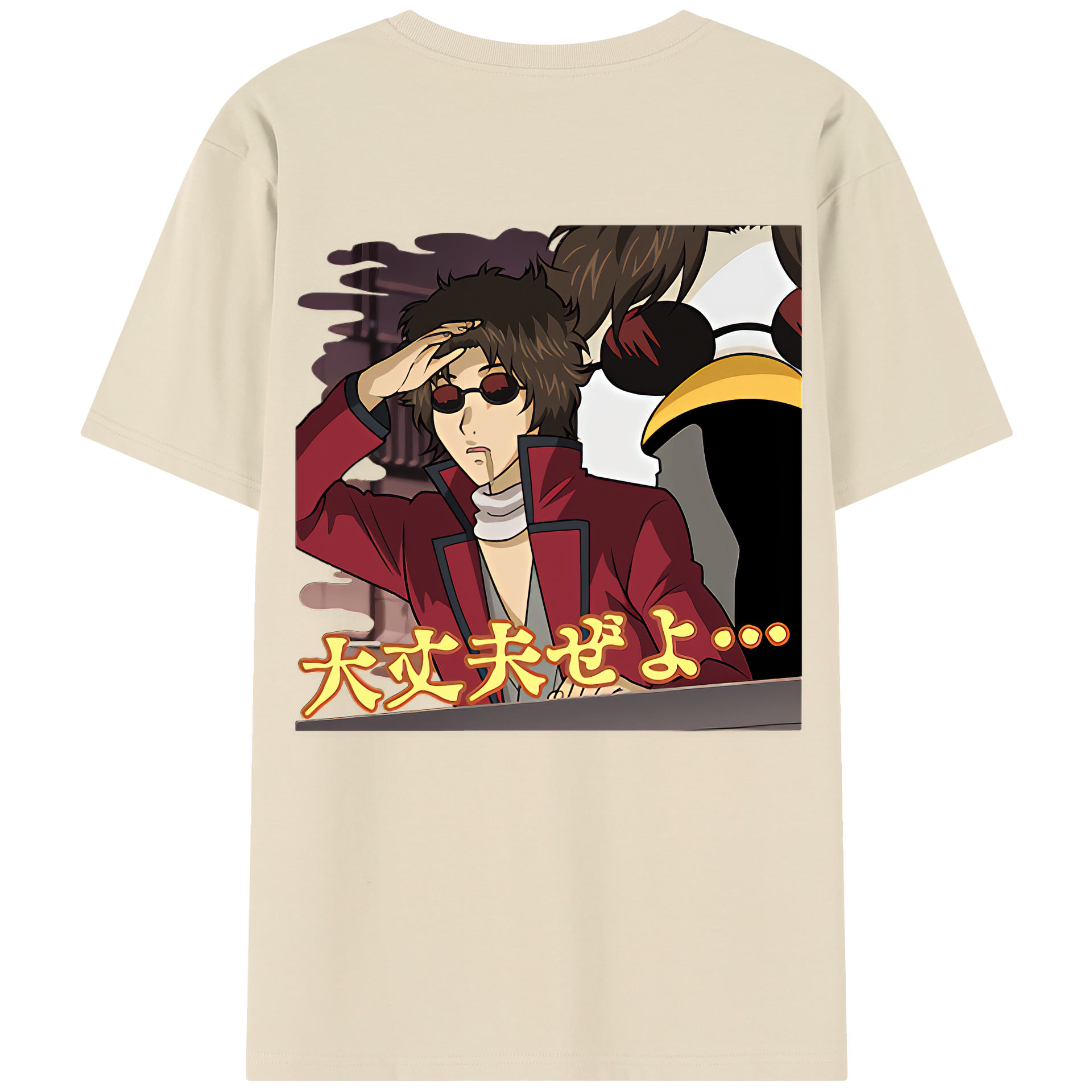 （画像用） ぎんたま 坂田銀時（さかたぎんとき） 神楽 志村新八（しむら しんぱち） GINTAMA Sakata Gintoki Kagura Shimura Shinpachi 綿100％半袖Tシャツ（背面プリント）