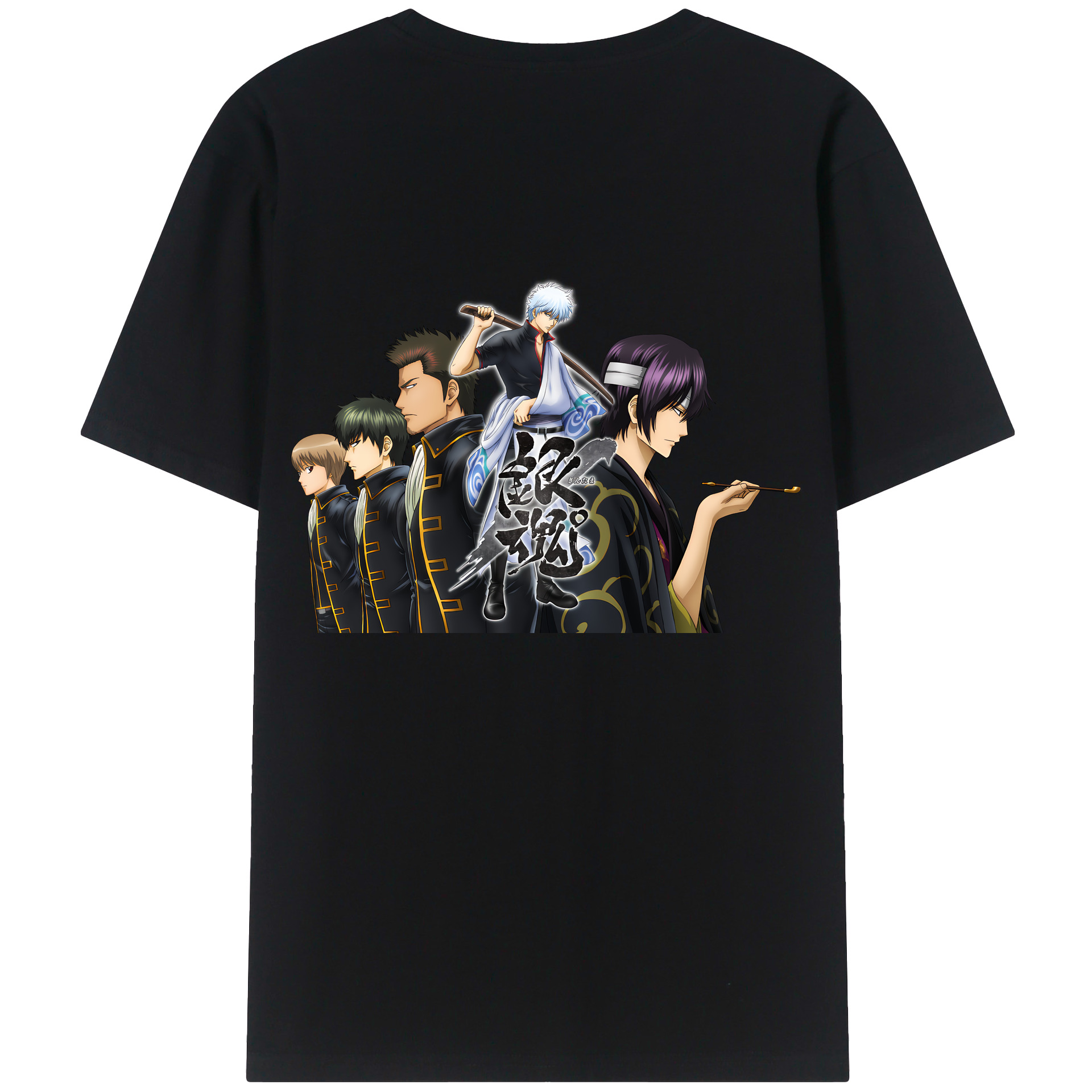 （画像用） ぎんたま 坂田銀時（さかたぎんとき） 神楽 志村新八（しむら しんぱち） GINTAMA Sakata Gintoki Kagura Shimura Shinpachi 綿100％半袖Tシャツ（背面プリント）