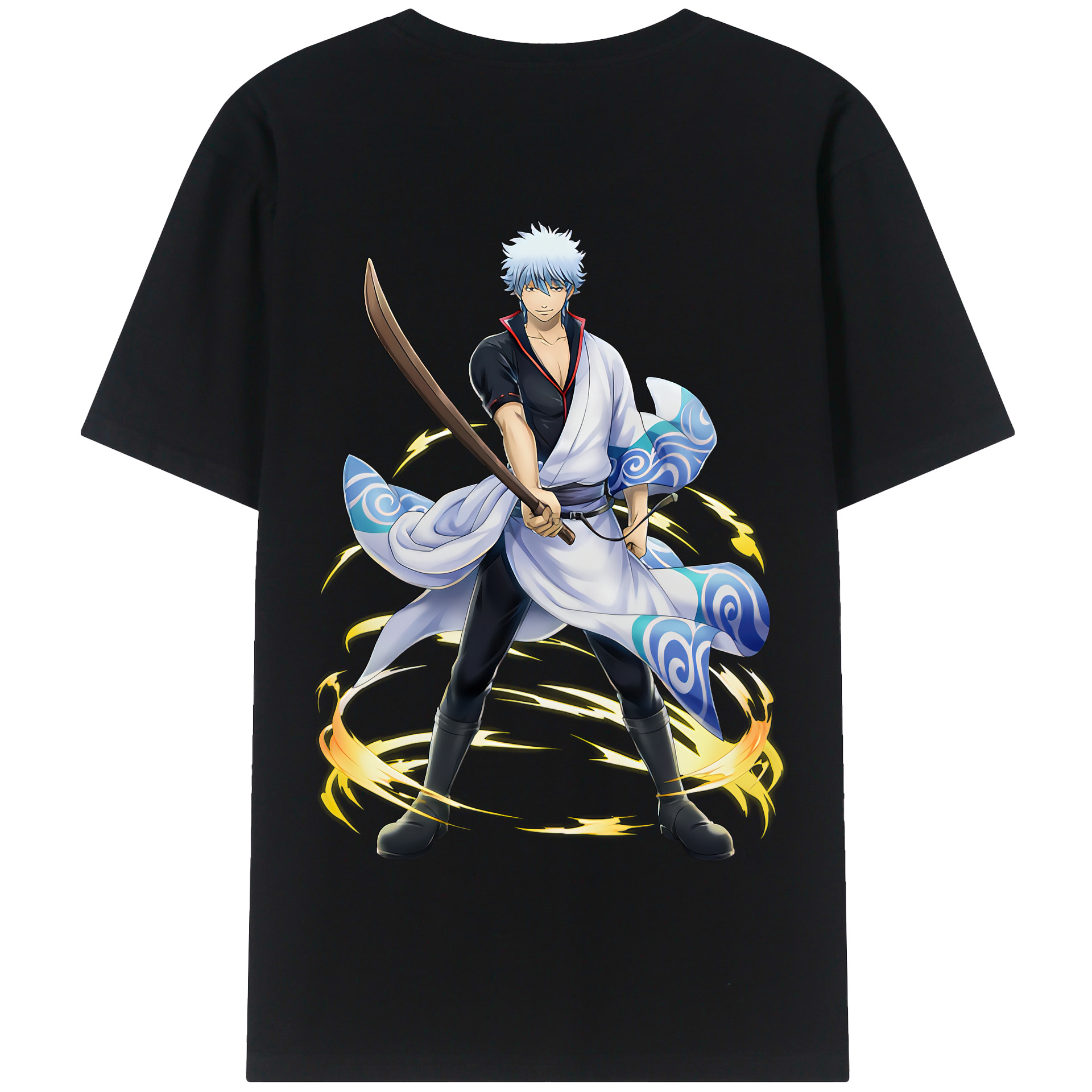 （画像用） ぎんたま 坂田銀時（さかたぎんとき） 神楽 志村新八（しむら しんぱち） GINTAMA Sakata Gintoki Kagura Shimura Shinpachi 綿100％半袖Tシャツ（背面プリント）