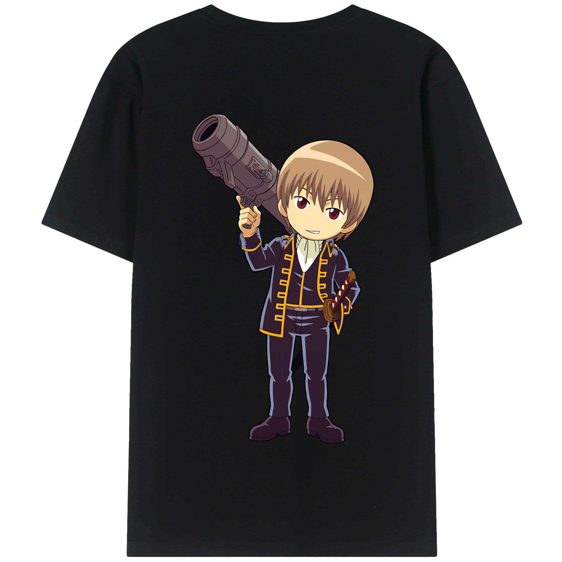 （画像用） ぎんたま 坂田銀時（さかたぎんとき） 神楽 志村新八（しむら しんぱち） GINTAMA Sakata Gintoki Kagura Shimura Shinpachi 綿100％半袖Tシャツ（背面プリント）