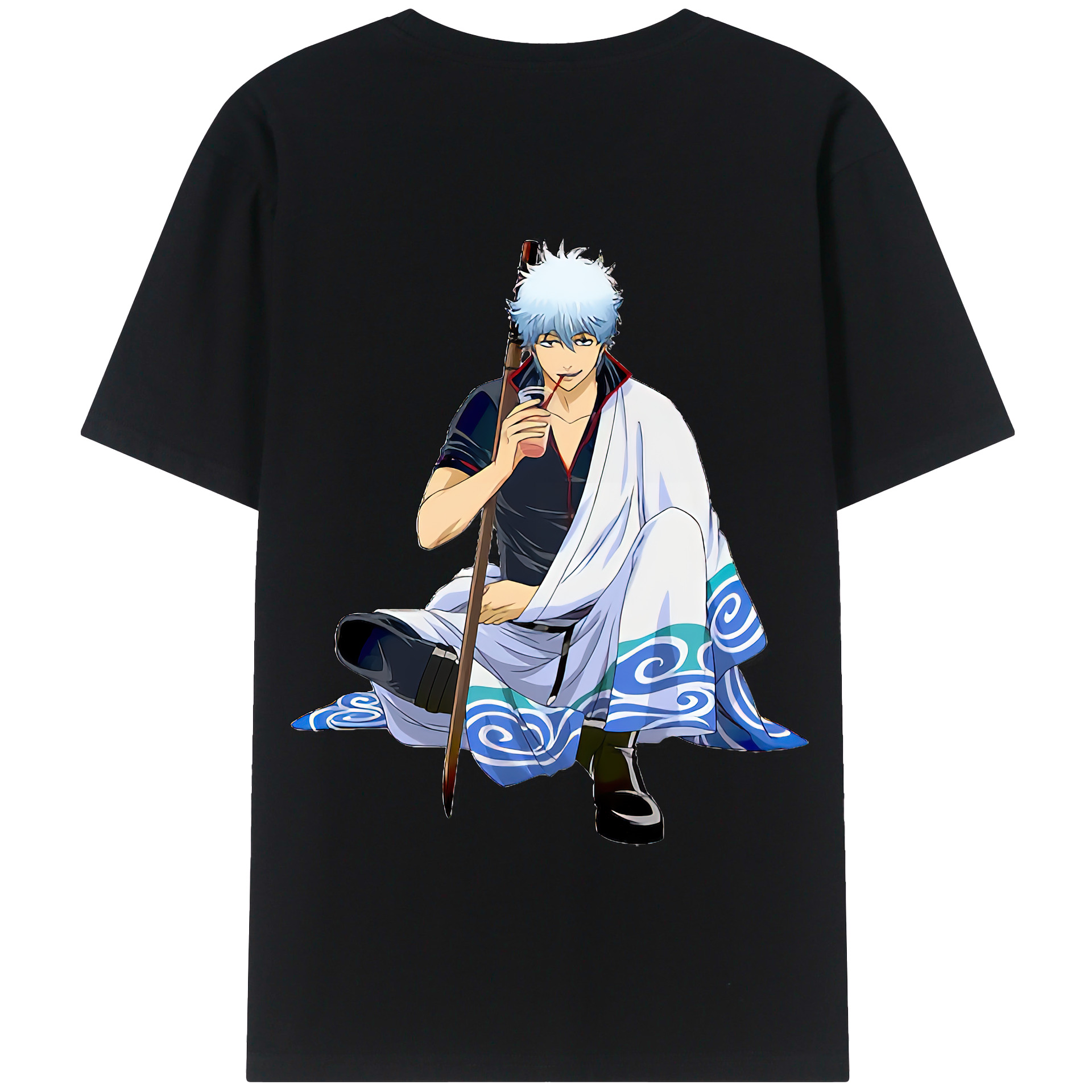 （画像用） ぎんたま 坂田銀時（さかたぎんとき） 神楽 志村新八（しむら しんぱち） GINTAMA Sakata Gintoki Kagura Shimura Shinpachi 綿100％半袖Tシャツ（背面プリント）