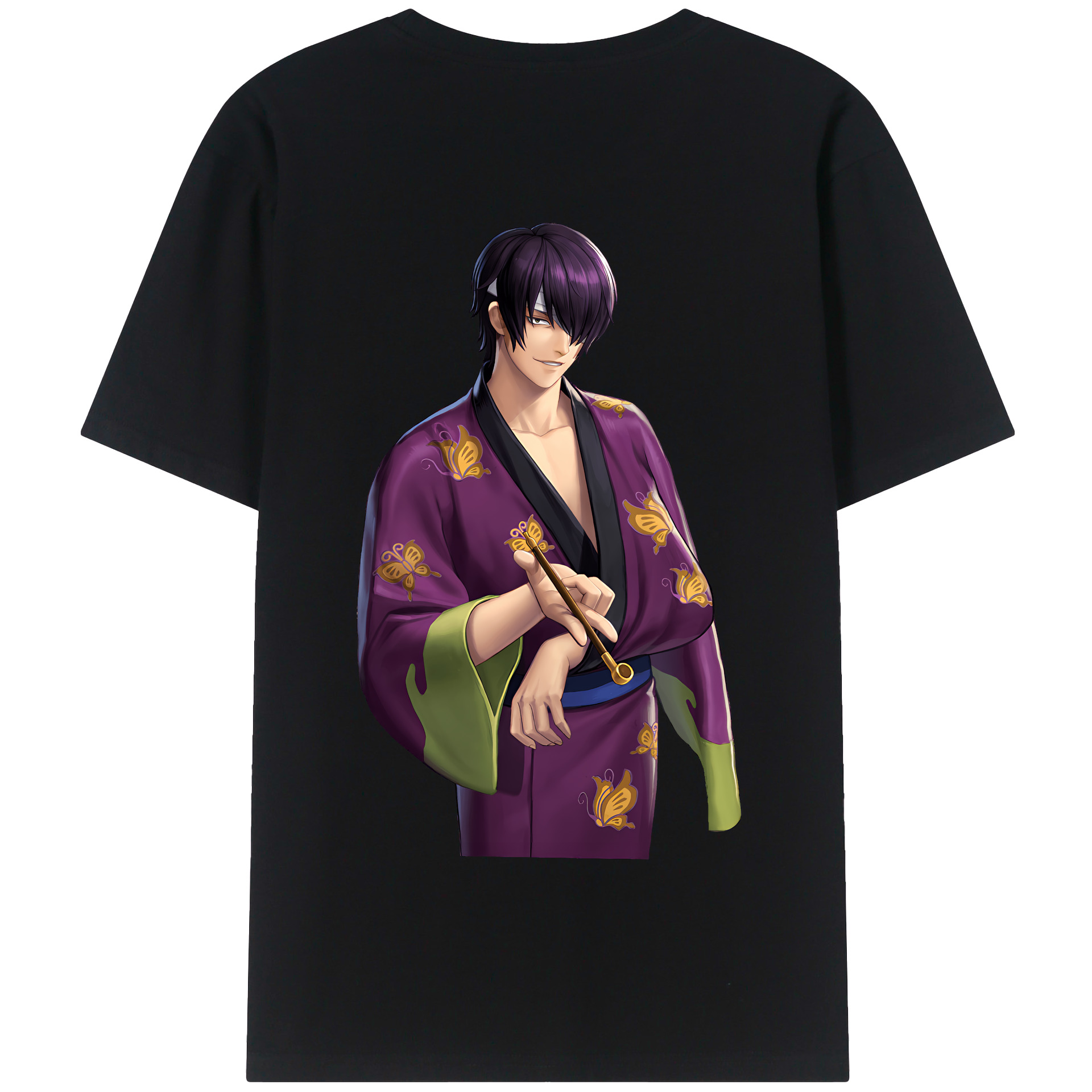 （画像用） ぎんたま 坂田銀時（さかたぎんとき） 神楽 志村新八（しむら しんぱち） GINTAMA Sakata Gintoki Kagura Shimura Shinpachi 綿100％半袖Tシャツ（背面プリント）