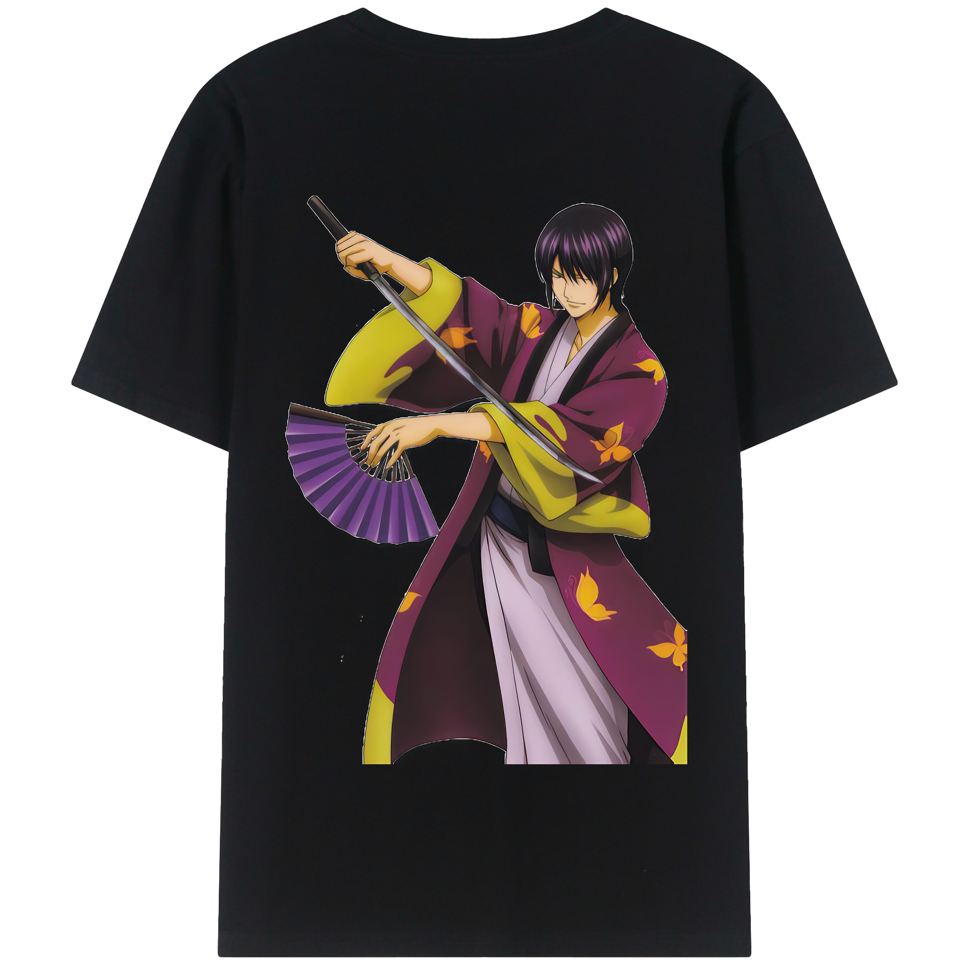 （画像用） ぎんたま 坂田銀時（さかたぎんとき） 神楽 志村新八（しむら しんぱち） GINTAMA Sakata Gintoki Kagura Shimura Shinpachi 綿100％半袖Tシャツ（背面プリント）