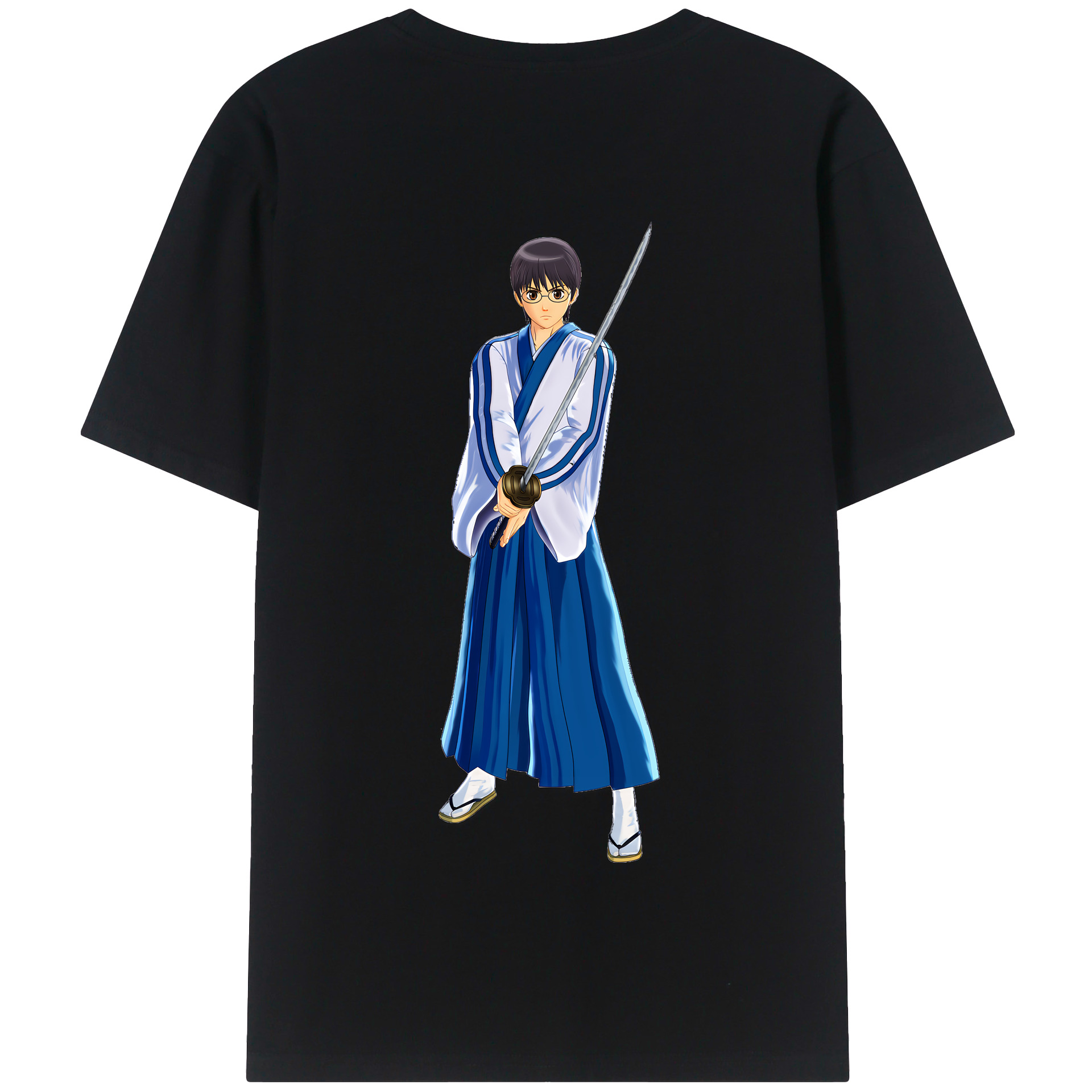 （画像用） ぎんたま 坂田銀時（さかたぎんとき） 神楽 志村新八（しむら しんぱち） GINTAMA Sakata Gintoki Kagura Shimura Shinpachi 綿100％半袖Tシャツ（背面プリント）