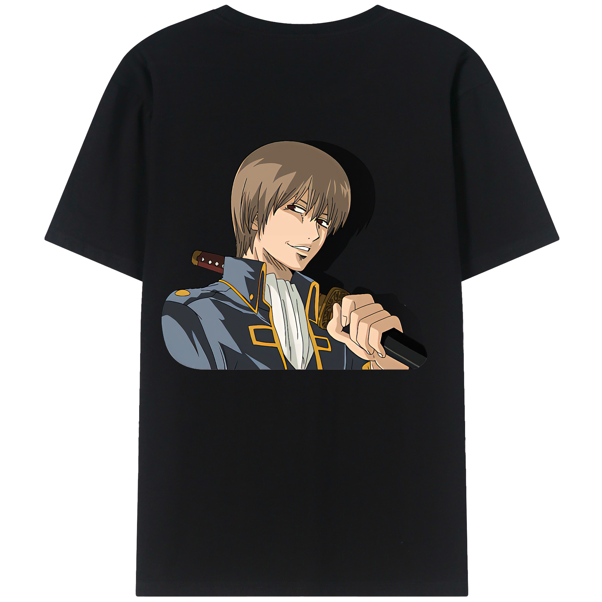 （画像用） ぎんたま 坂田銀時（さかたぎんとき） 神楽 志村新八（しむら しんぱち） GINTAMA Sakata Gintoki Kagura Shimura Shinpachi 綿100％半袖Tシャツ（背面プリント）