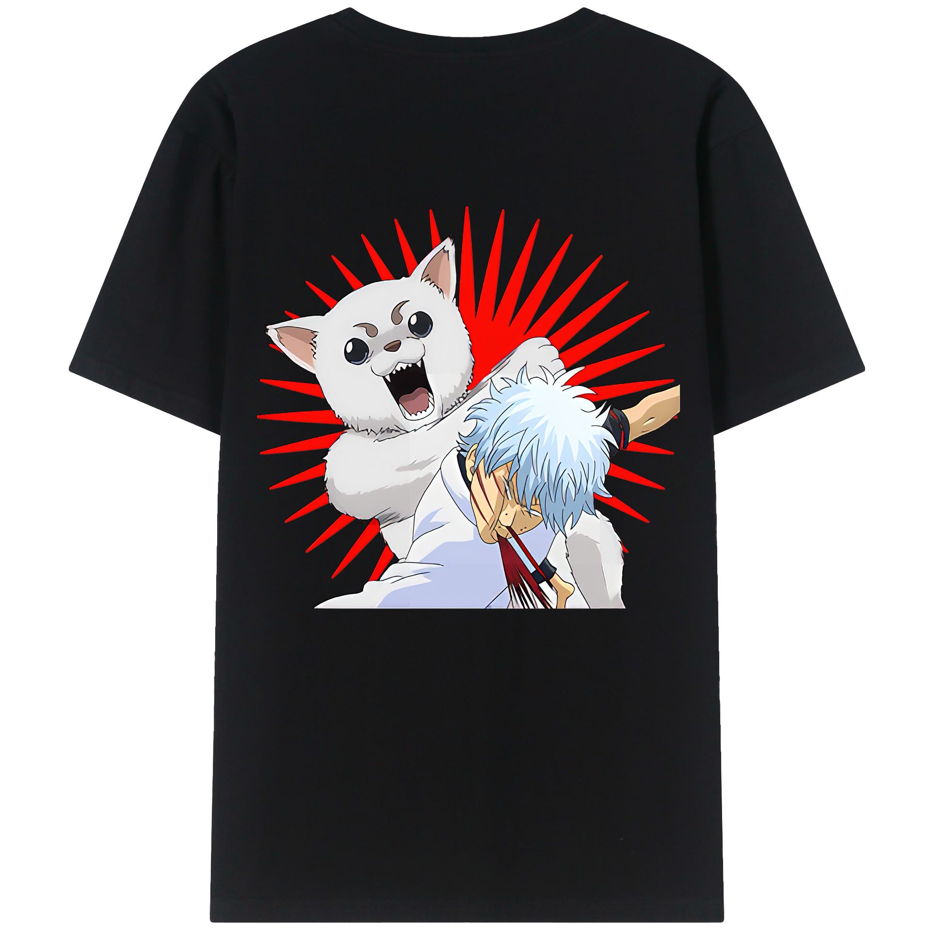 （画像用） ぎんたま 坂田銀時（さかたぎんとき） 神楽 志村新八（しむら しんぱち） GINTAMA Sakata Gintoki Kagura Shimura Shinpachi 綿100％半袖Tシャツ（背面プリント）