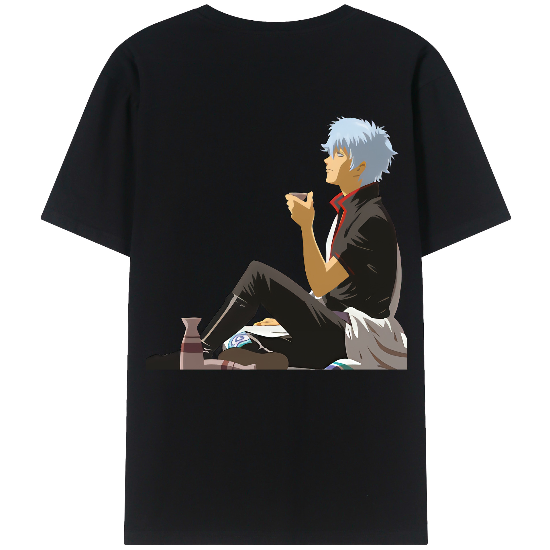 （画像用） ぎんたま 坂田銀時（さかたぎんとき） 神楽 志村新八（しむら しんぱち） GINTAMA Sakata Gintoki Kagura Shimura Shinpachi 綿100％半袖Tシャツ（背面プリント）