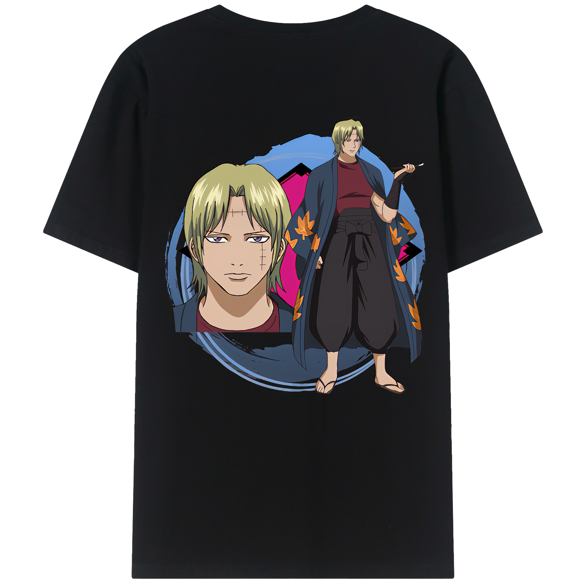 （画像用） ぎんたま 坂田銀時（さかたぎんとき） 神楽 志村新八（しむら しんぱち） GINTAMA Sakata Gintoki Kagura Shimura Shinpachi 綿100％半袖Tシャツ（背面プリント）