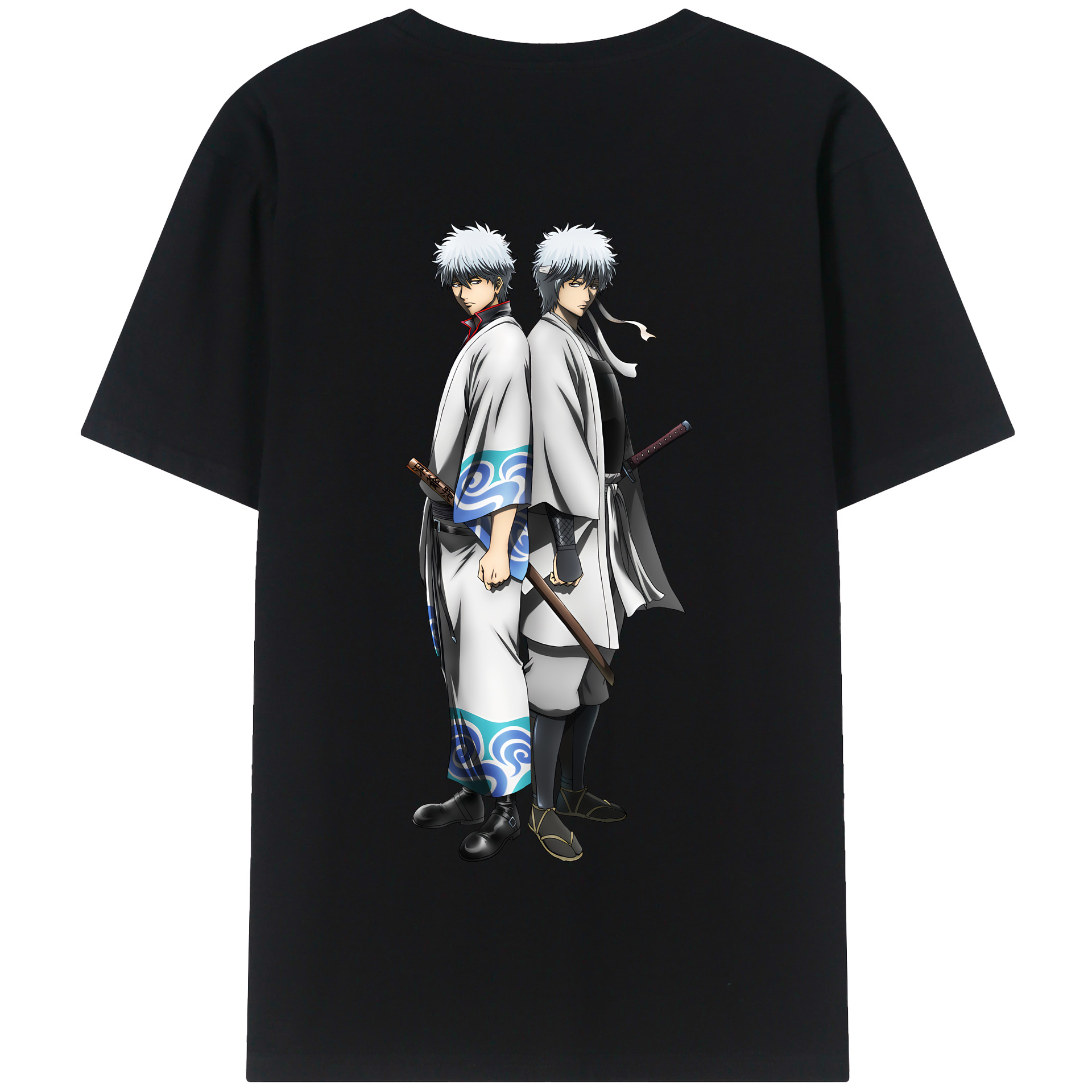 （画像用） ぎんたま 坂田銀時（さかたぎんとき） 神楽 志村新八（しむら しんぱち） GINTAMA Sakata Gintoki Kagura Shimura Shinpachi 綿100％半袖Tシャツ（背面プリント）