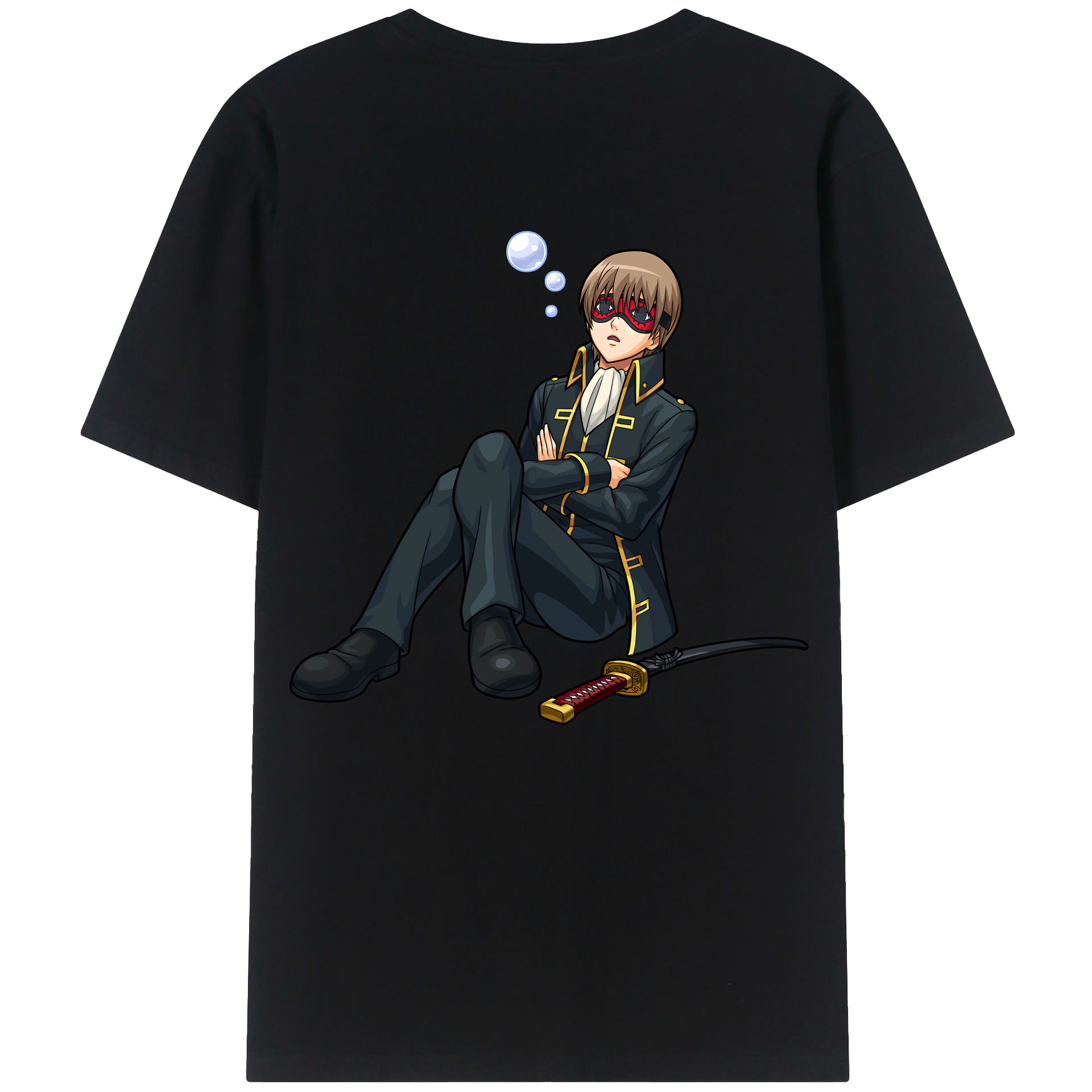 （画像用） ぎんたま 坂田銀時（さかたぎんとき） 神楽 志村新八（しむら しんぱち） GINTAMA Sakata Gintoki Kagura Shimura Shinpachi 綿100％半袖Tシャツ（背面プリント）