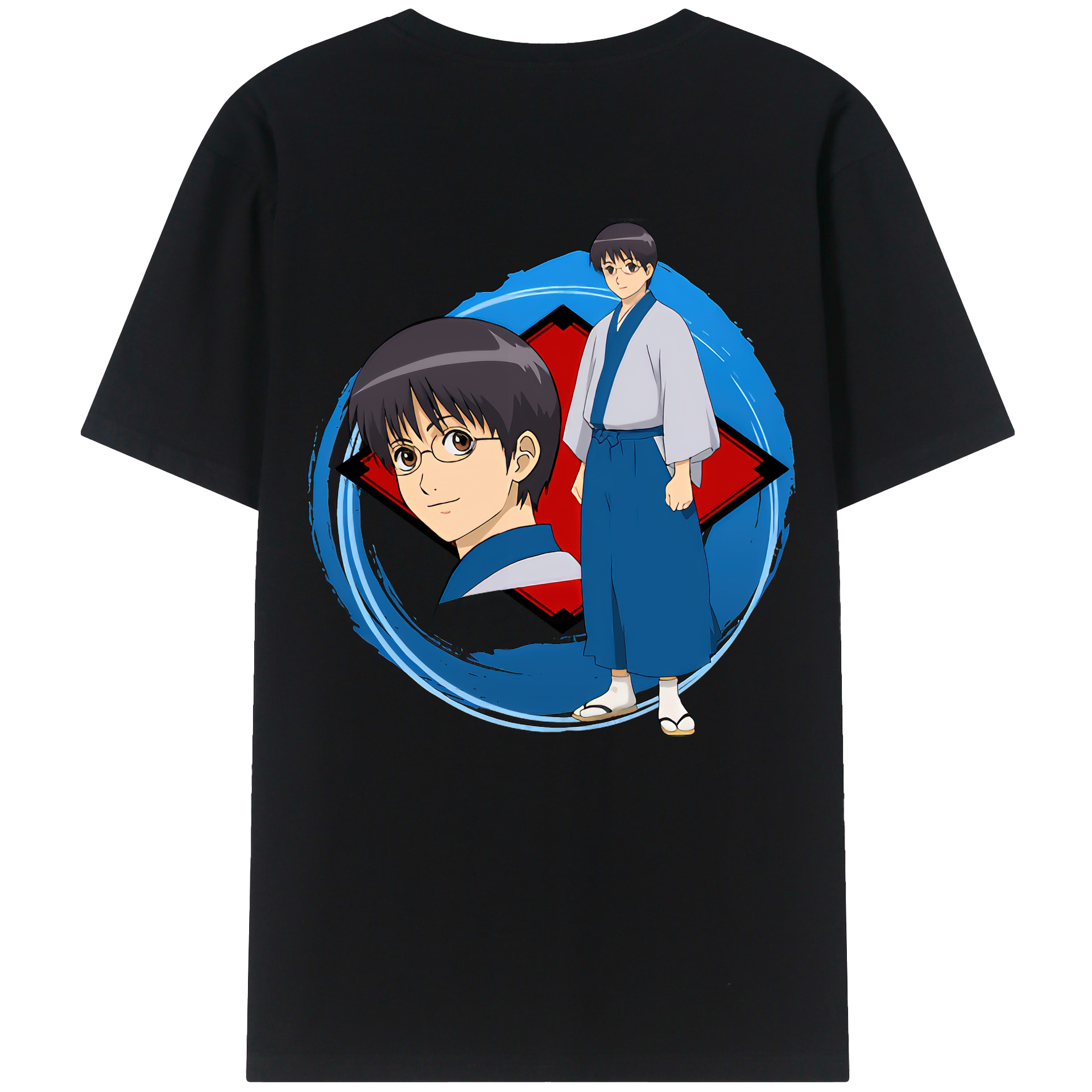 （画像用） ぎんたま 坂田銀時（さかたぎんとき） 神楽 志村新八（しむら しんぱち） GINTAMA Sakata Gintoki Kagura Shimura Shinpachi 綿100％半袖Tシャツ（背面プリント）