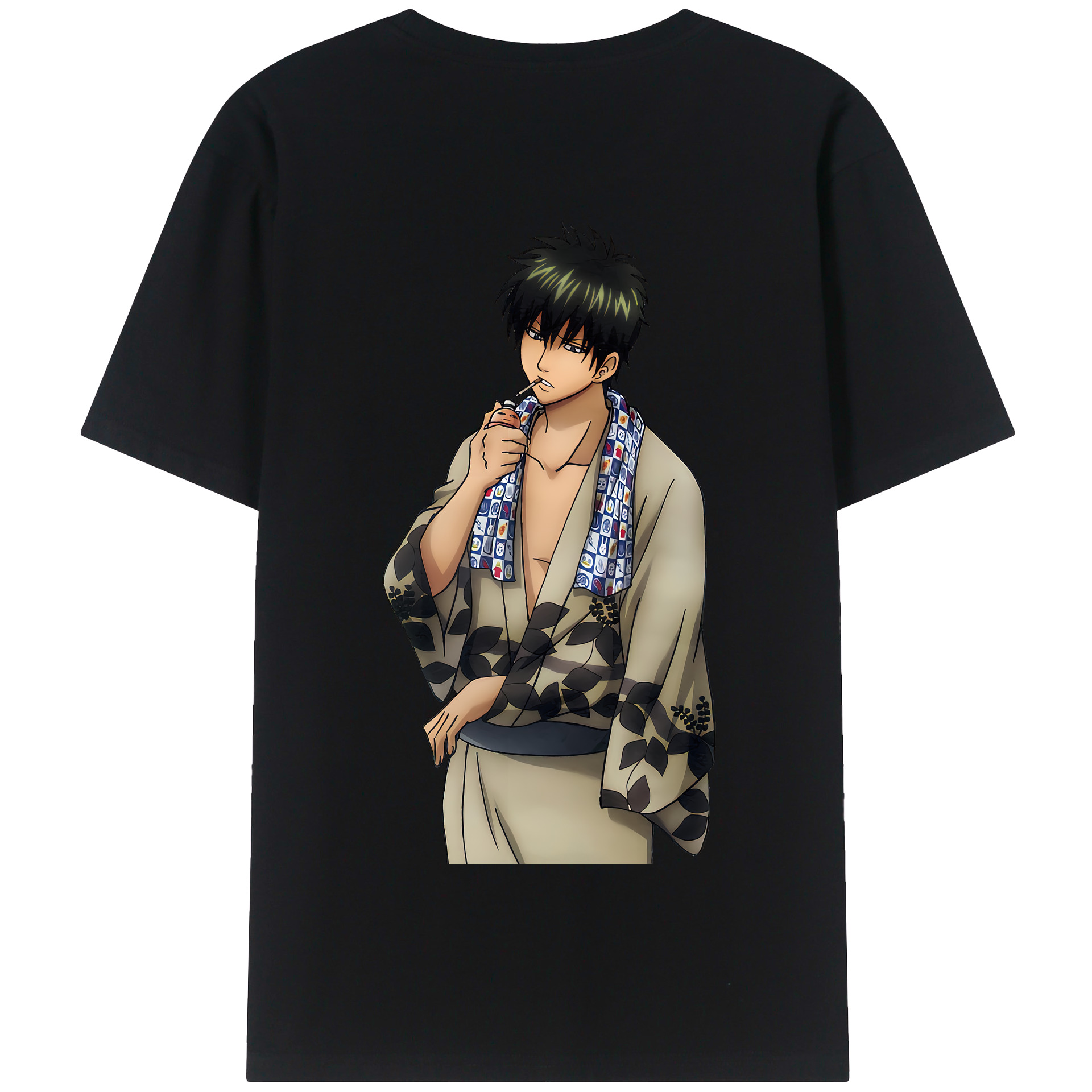 （画像用） ぎんたま 坂田銀時（さかたぎんとき） 神楽 志村新八（しむら しんぱち） GINTAMA Sakata Gintoki Kagura Shimura Shinpachi 綿100％半袖Tシャツ（背面プリント）