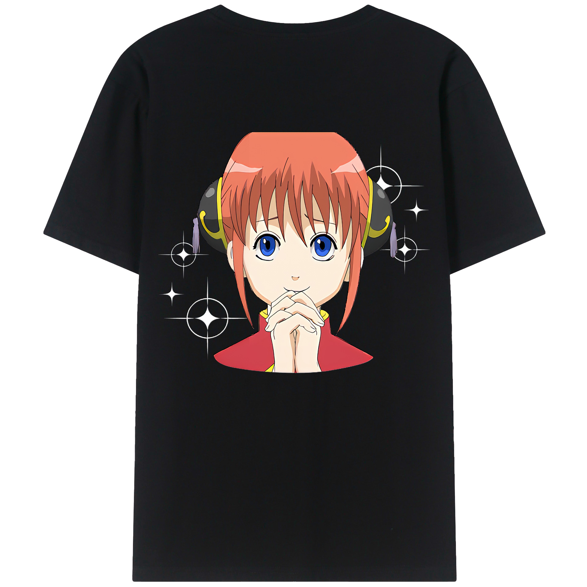 （画像用） ぎんたま 坂田銀時（さかたぎんとき） 神楽 志村新八（しむら しんぱち） GINTAMA Sakata Gintoki Kagura Shimura Shinpachi 綿100％半袖Tシャツ（背面プリント）