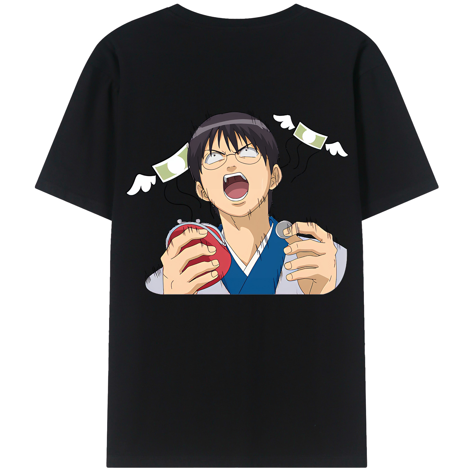 （画像用） ぎんたま 坂田銀時（さかたぎんとき） 神楽 志村新八（しむら しんぱち） GINTAMA Sakata Gintoki Kagura Shimura Shinpachi 綿100％半袖Tシャツ（背面プリント）