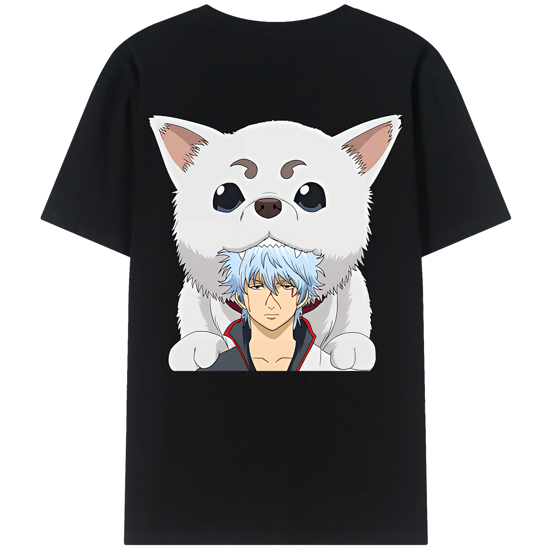 （画像用） ぎんたま 坂田銀時（さかたぎんとき） 神楽 志村新八（しむら しんぱち） GINTAMA Sakata Gintoki Kagura Shimura Shinpachi 綿100％半袖Tシャツ（背面プリント）