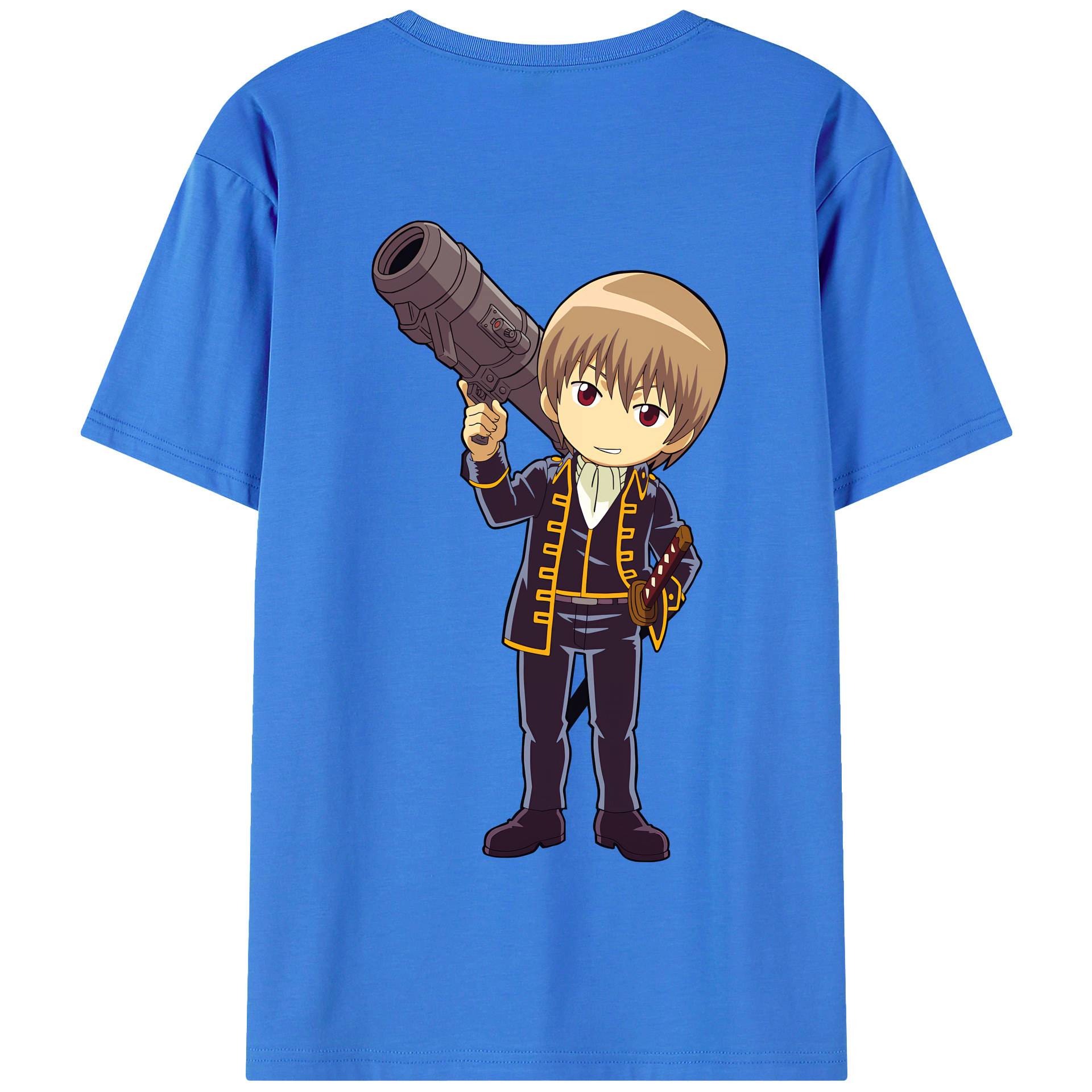 （画像用） ぎんたま 坂田銀時（さかたぎんとき） 神楽 志村新八（しむら しんぱち） GINTAMA Sakata Gintoki Kagura Shimura Shinpachi 綿100％半袖Tシャツ（背面プリント）