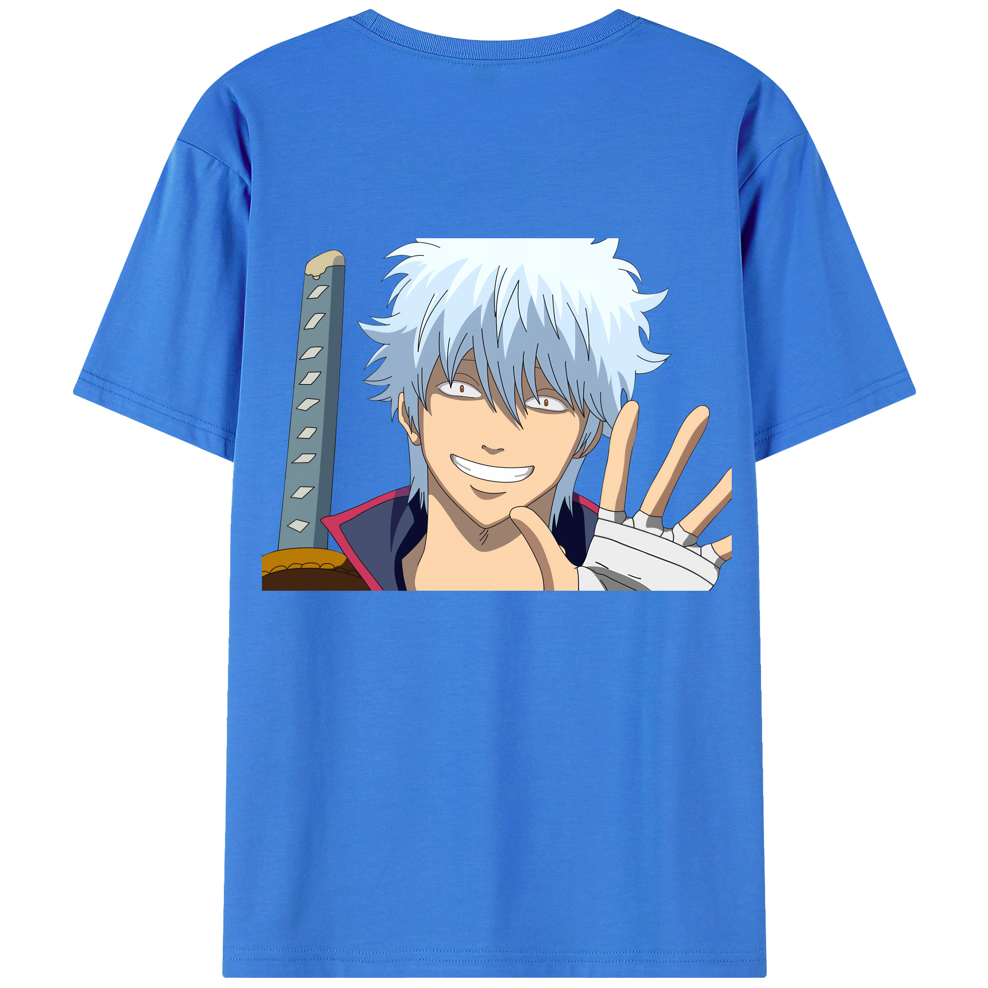 （画像用） ぎんたま 坂田銀時（さかたぎんとき） 神楽 志村新八（しむら しんぱち） GINTAMA Sakata Gintoki Kagura Shimura Shinpachi 綿100％半袖Tシャツ（背面プリント）