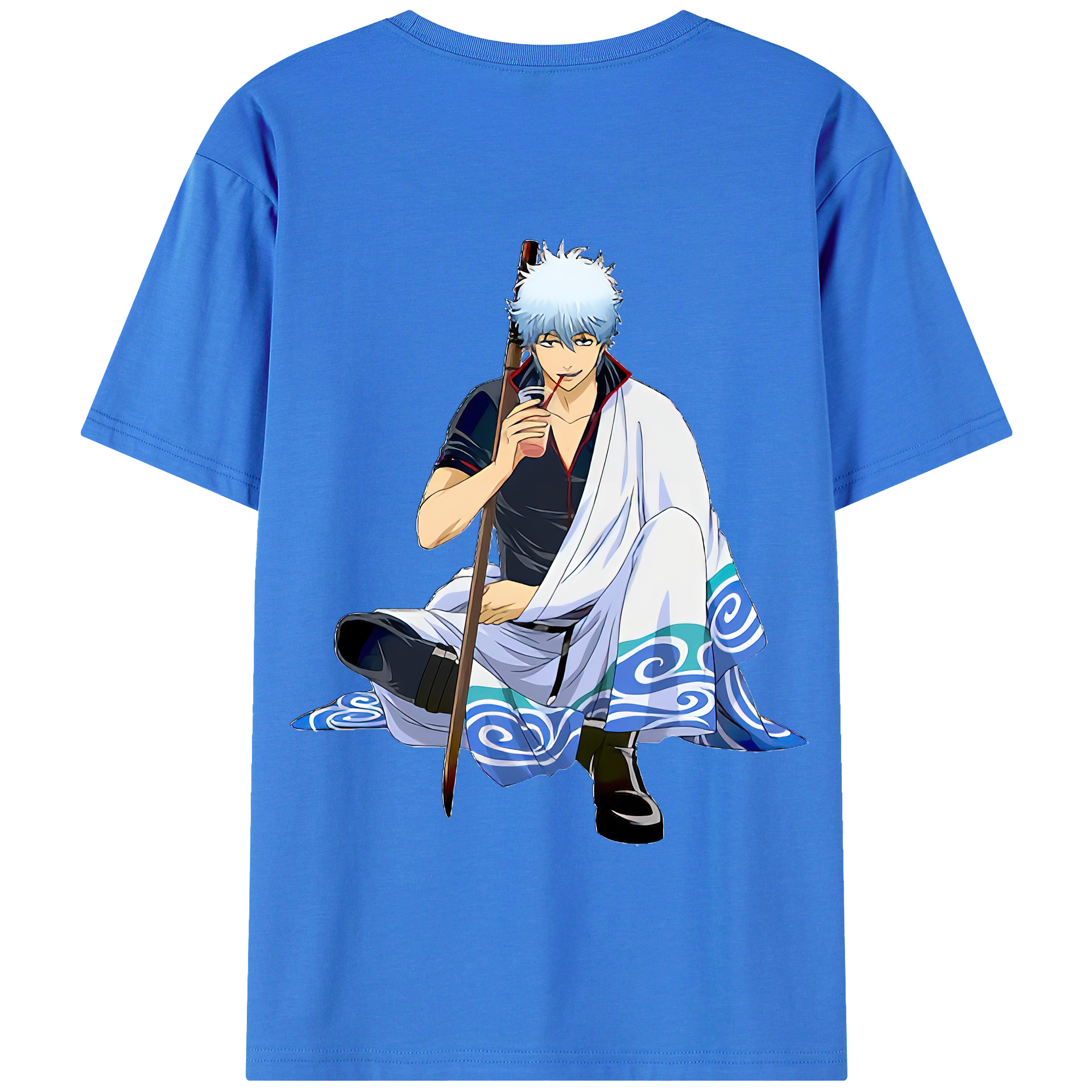 （画像用） ぎんたま 坂田銀時（さかたぎんとき） 神楽 志村新八（しむら しんぱち） GINTAMA Sakata Gintoki Kagura Shimura Shinpachi 綿100％半袖Tシャツ（背面プリント）