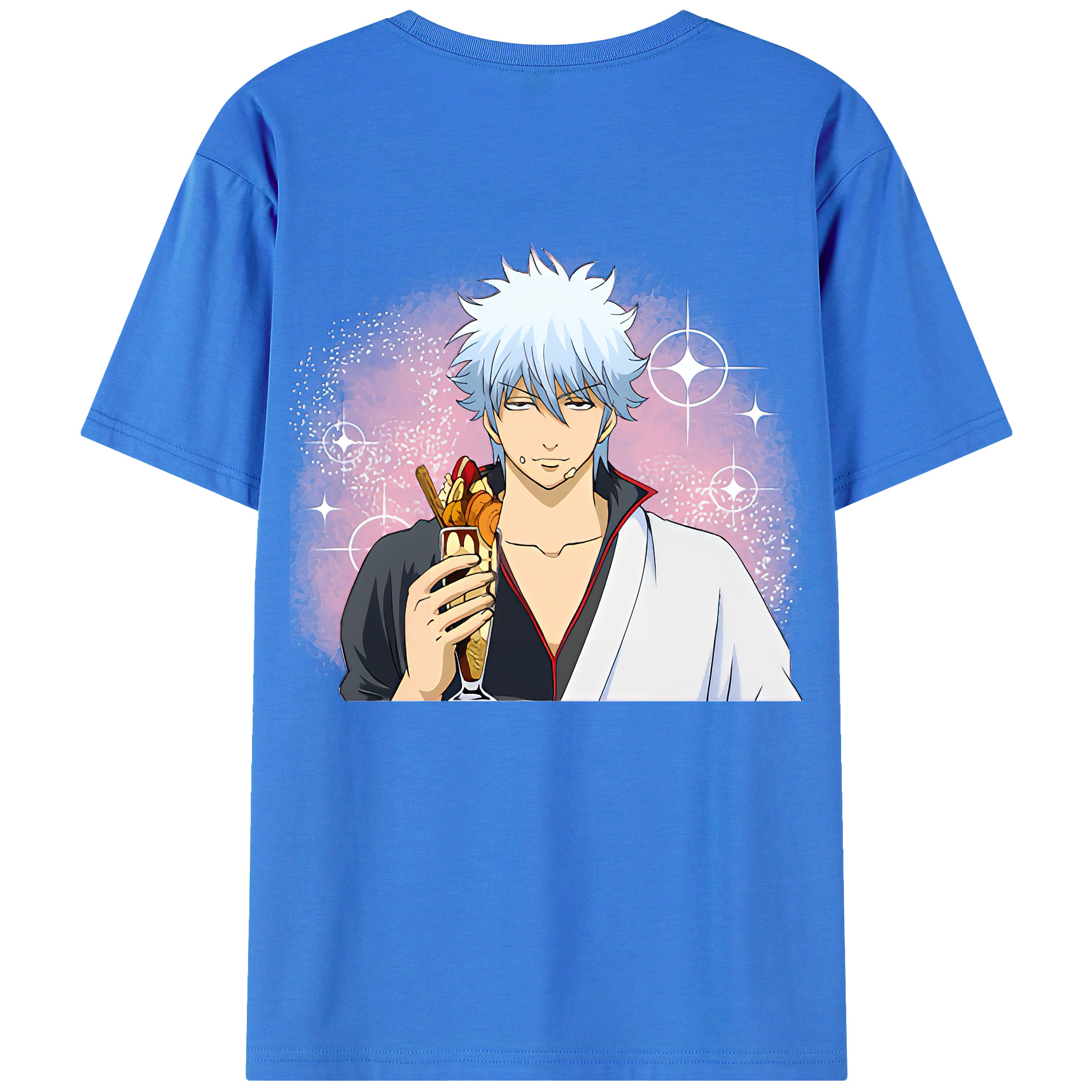 （画像用） ぎんたま 坂田銀時（さかたぎんとき） 神楽 志村新八（しむら しんぱち） GINTAMA Sakata Gintoki Kagura Shimura Shinpachi 綿100％半袖Tシャツ（背面プリント）