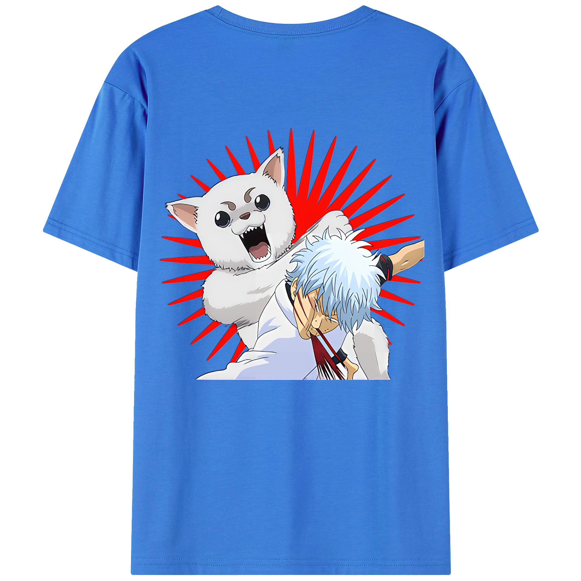 （画像用） ぎんたま 坂田銀時（さかたぎんとき） 神楽 志村新八（しむら しんぱち） GINTAMA Sakata Gintoki Kagura Shimura Shinpachi 綿100％半袖Tシャツ（背面プリント）