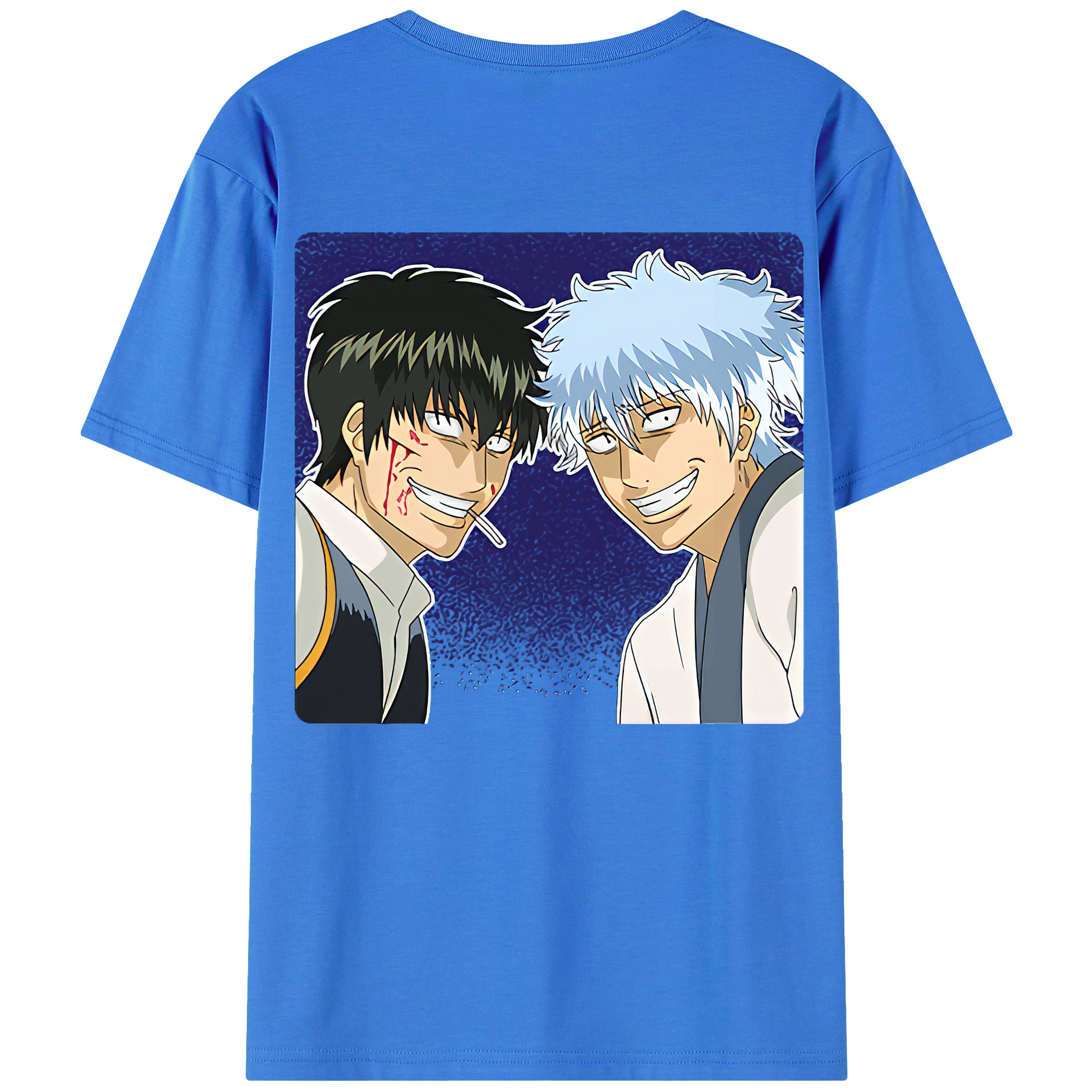 （画像用） ぎんたま 坂田銀時（さかたぎんとき） 神楽 志村新八（しむら しんぱち） GINTAMA Sakata Gintoki Kagura Shimura Shinpachi 綿100％半袖Tシャツ（背面プリント）