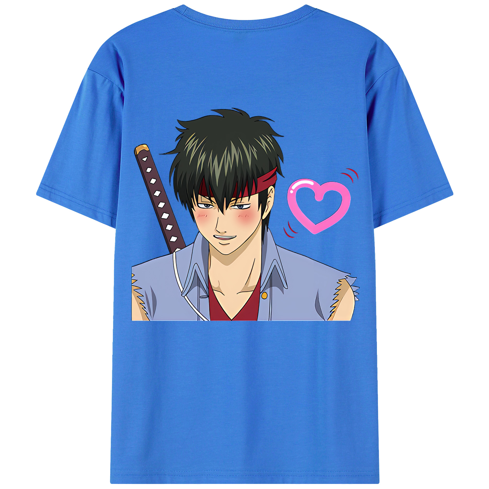 （画像用） ぎんたま 坂田銀時（さかたぎんとき） 神楽 志村新八（しむら しんぱち） GINTAMA Sakata Gintoki Kagura Shimura Shinpachi 綿100％半袖Tシャツ（背面プリント）